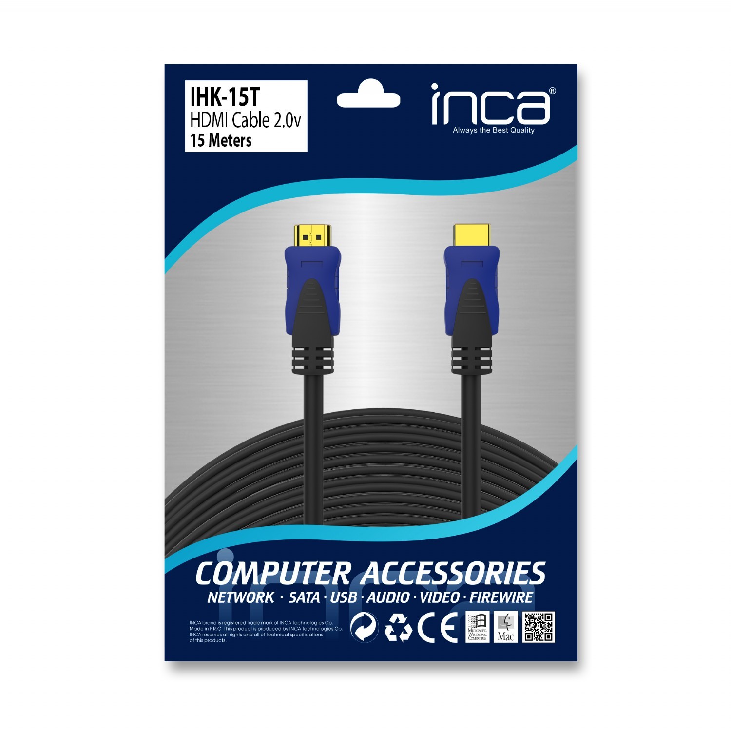 Inca IHK-15T 2.0 15M 18 Gbps 4K/2K/Full Hd Hdmı Kablo