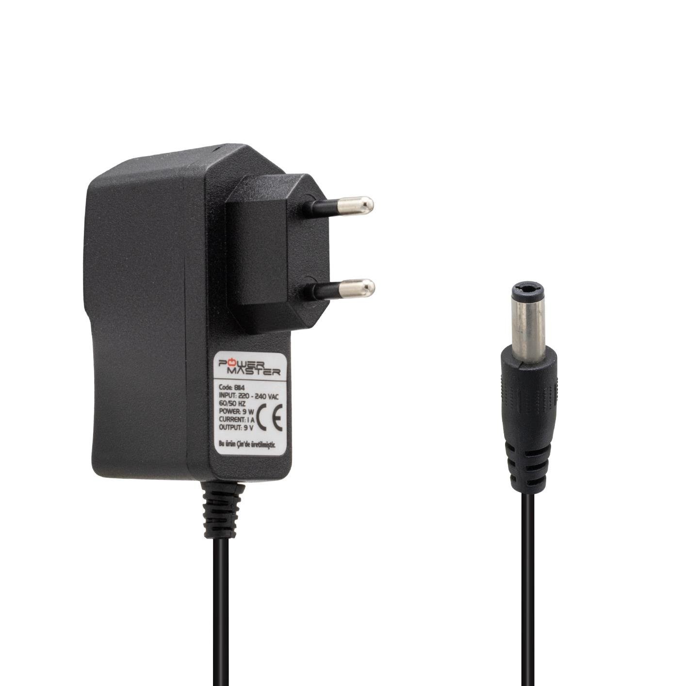Powermaster PM-8114 9V 1A 5.5x2.5mm Uçlu Priz Tipi Adaptör