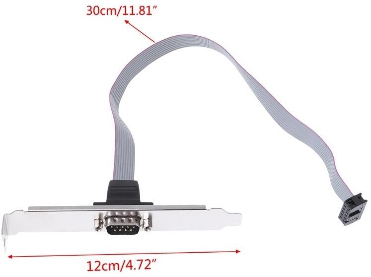 Alfais AL4991 Rs232 Serial Com Port DB9 To 10 Pin Pcı Anakart Braket Paralel Kablosu
