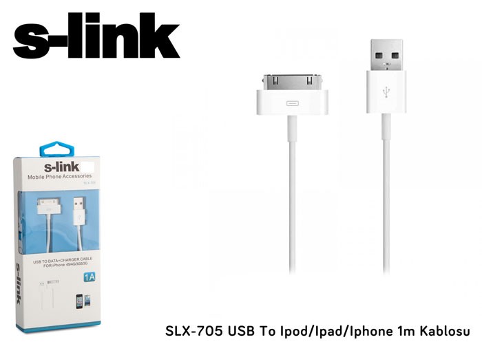 S-Link SLX-705 1m Usb To Ipot/Ipat/Iphone Kablo