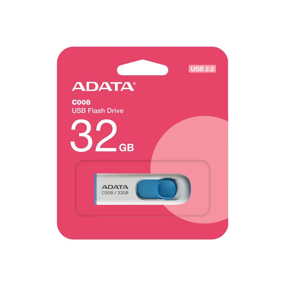 Adata C008/32 32Gb Usb 2.0 Beyaz/ Mavi Usb Flash Bellek