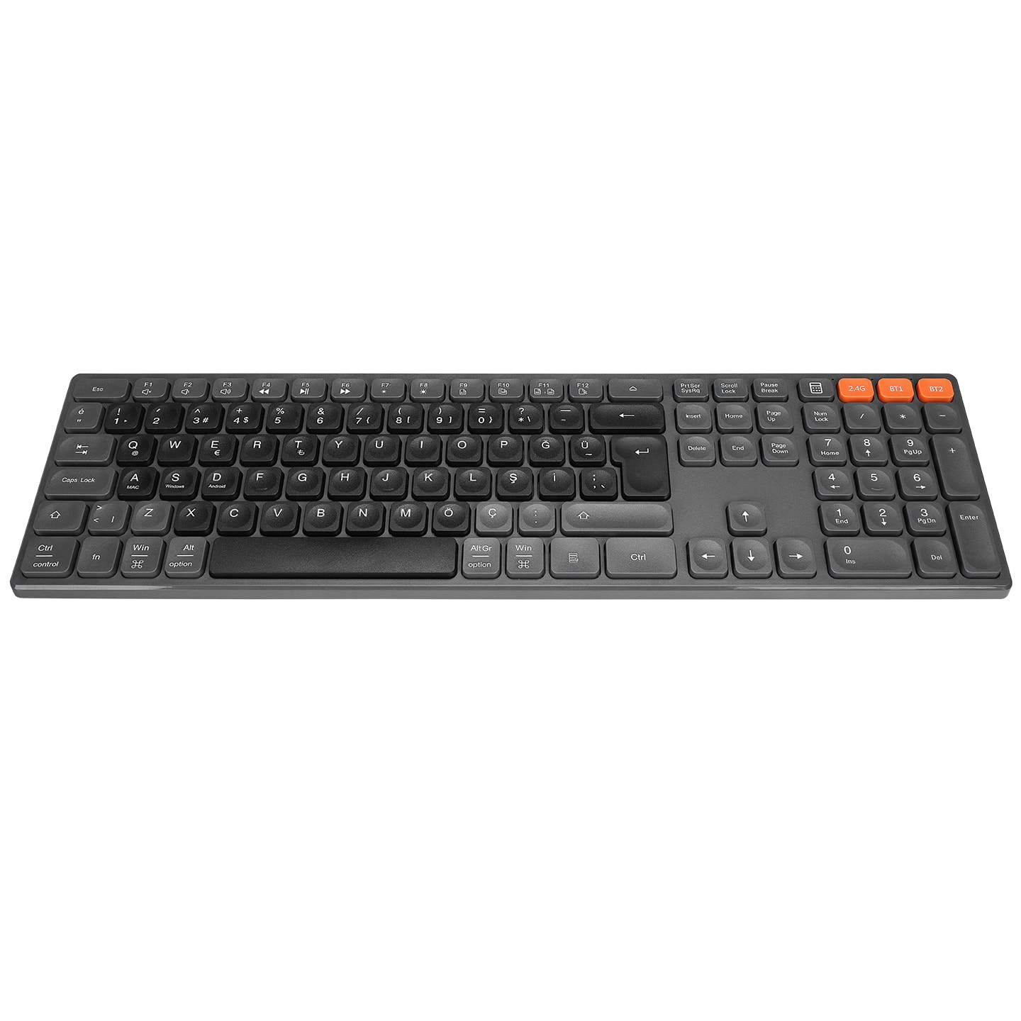 Everest KB-2610 Siyah/Gri 2.4G+BT1+BT2 Klavye