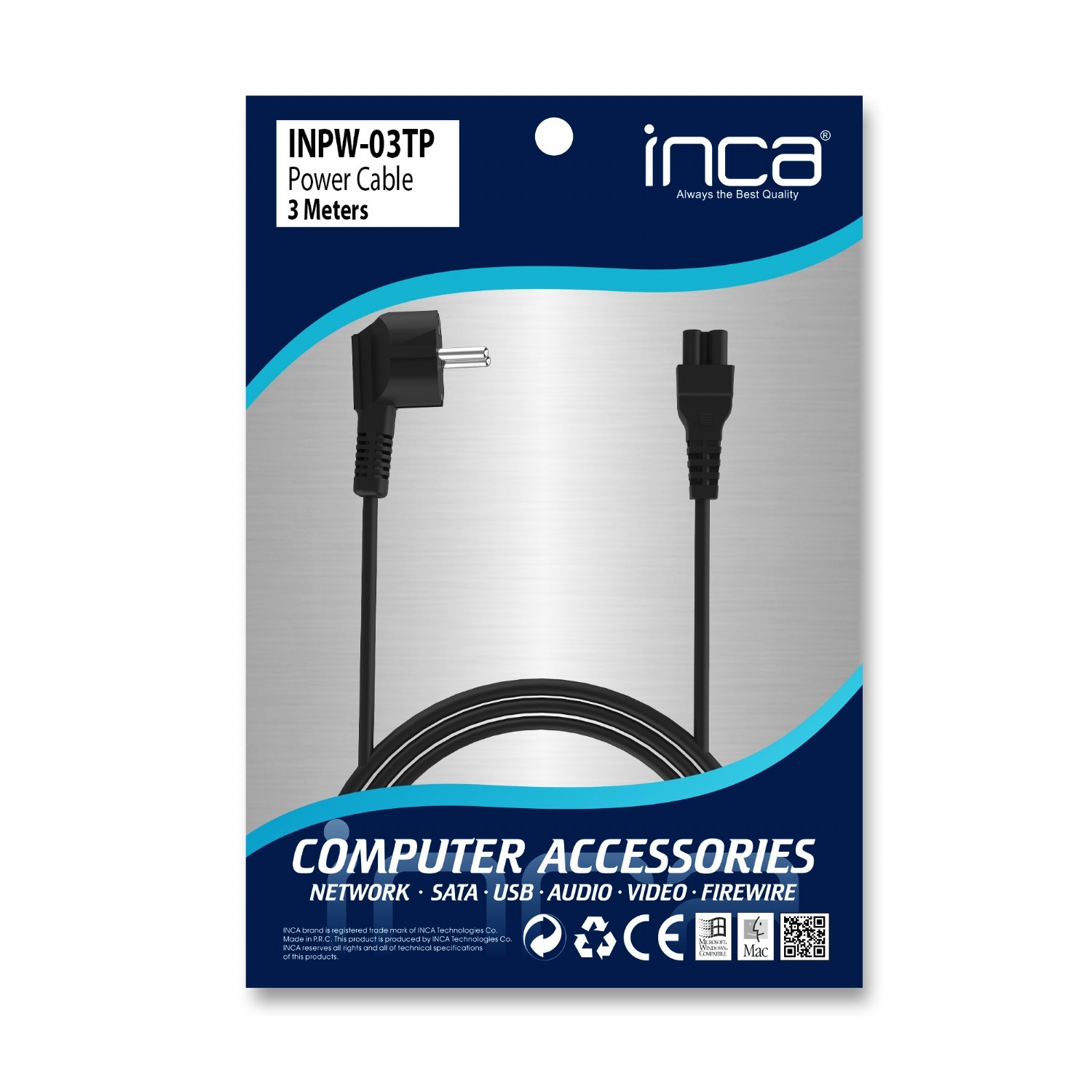 Inca INPW-03TP 3M Notebook Power Kablo
