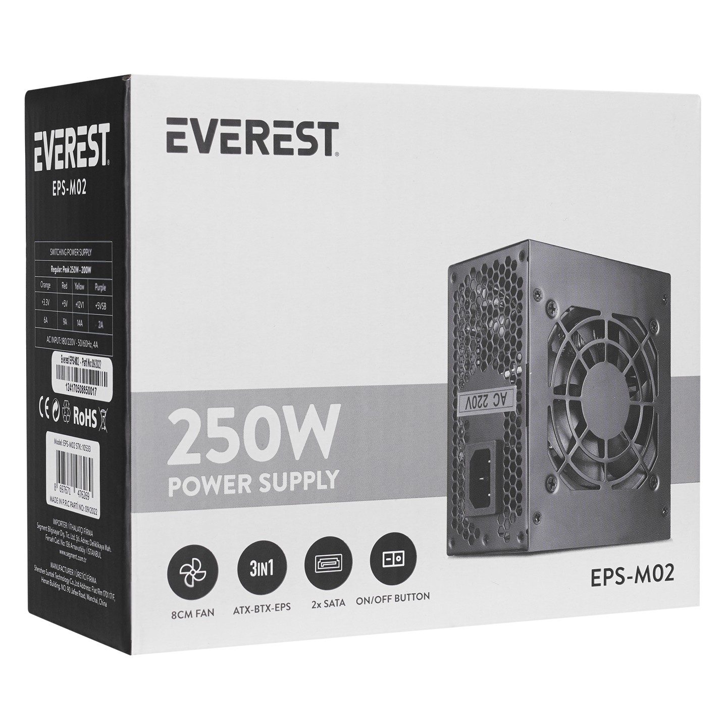 Everest EPS-M02 Real 200W Peak 250W Power Supply