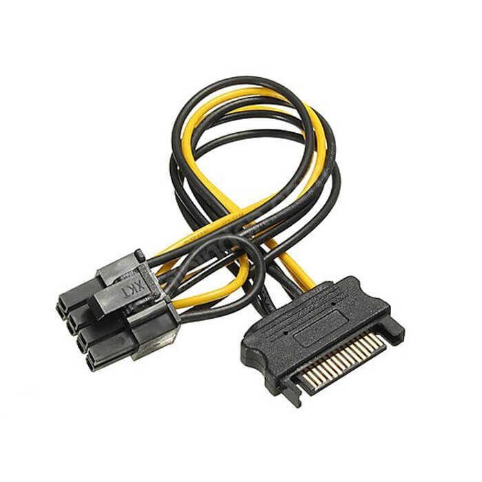 Sata To 6+2 Pin 8 Pin Ekran  Kartı 20Cm Power Kablosu