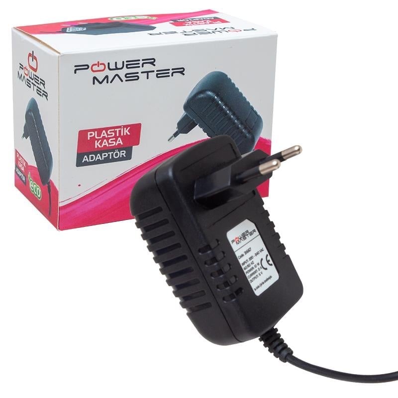 Powermaster PM-31667 5V 2A 3.5x1.35mm Uçlu Plastik Kasa Priz Tipi Adaptör