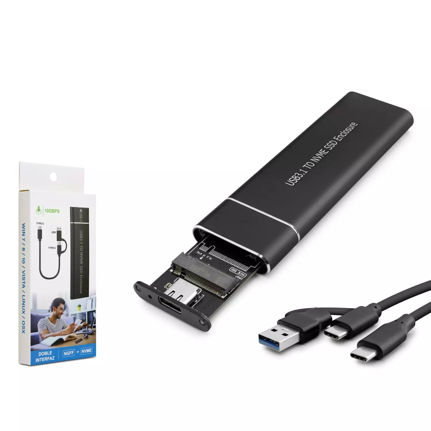 Hadron HDX1768 Type-C 3.1 + Usb3.0 Nvme M2 Ssd Kutu