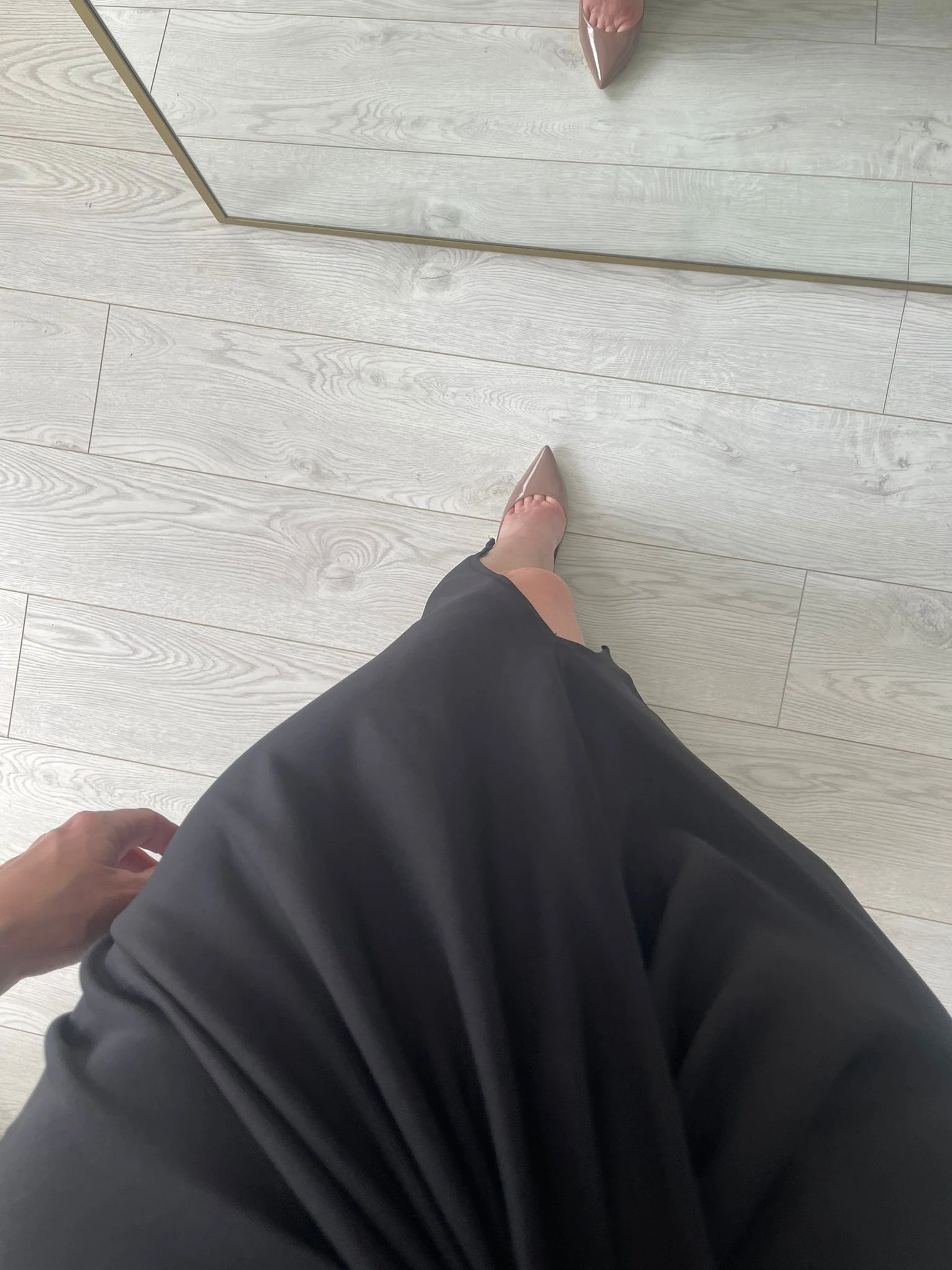 Pencere Detay Drapeli Elbise