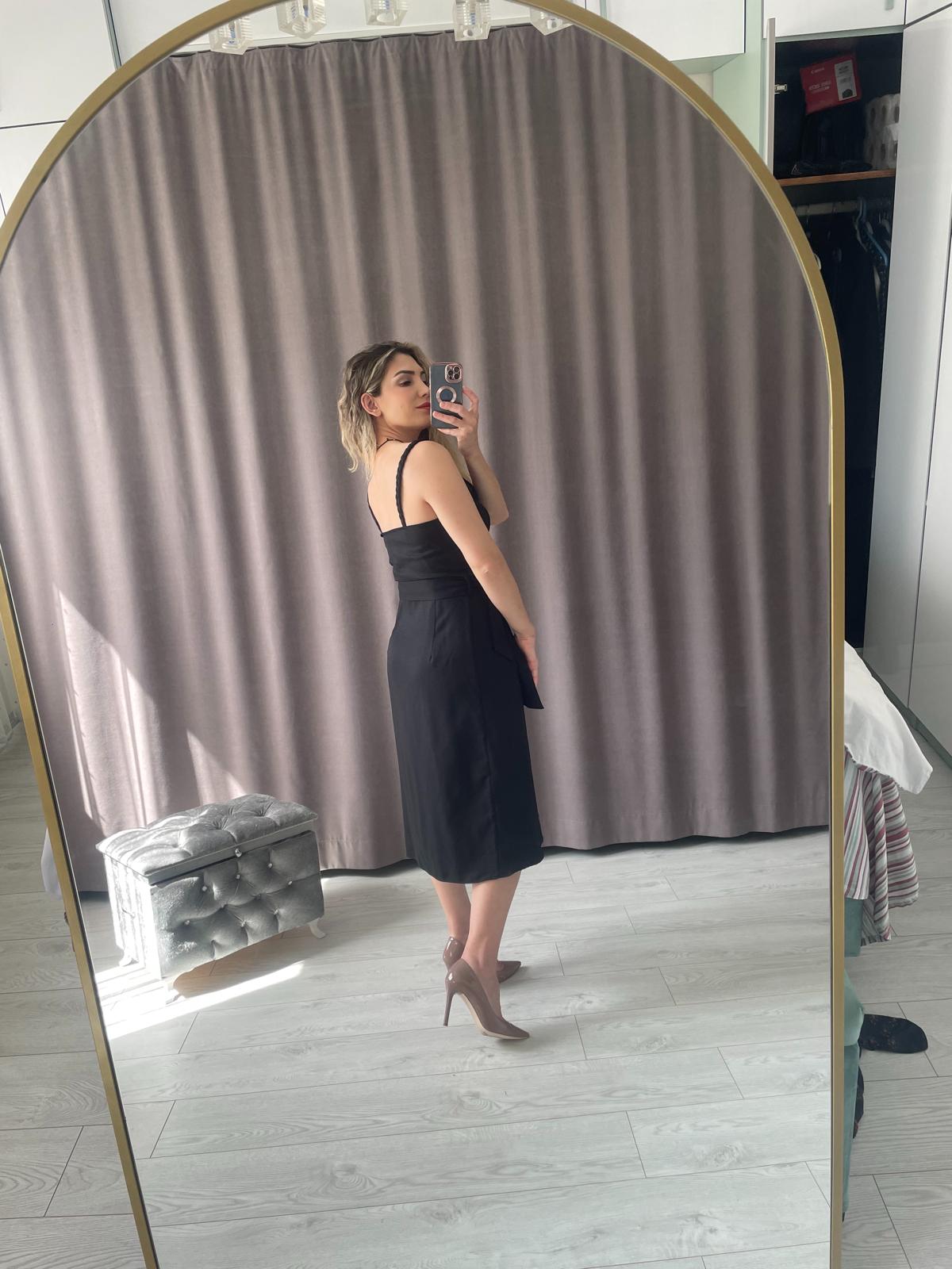 Örgü Askı Kumaş Elbise