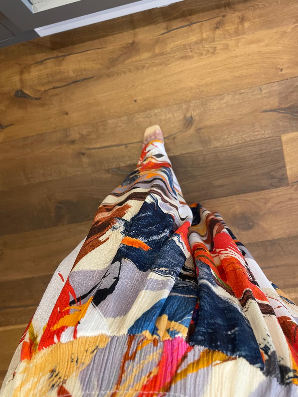 Renkli Bol Paça Pantolon 