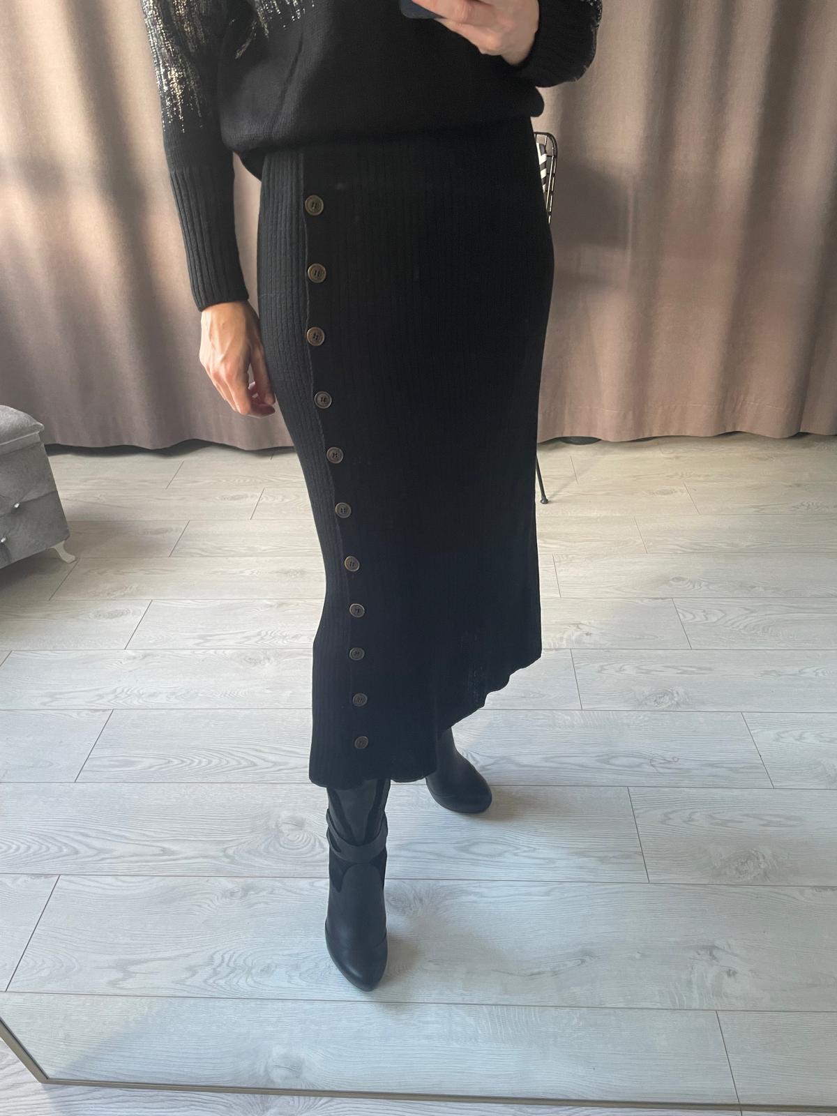 MNG Marka Düğmeli Triko Etek