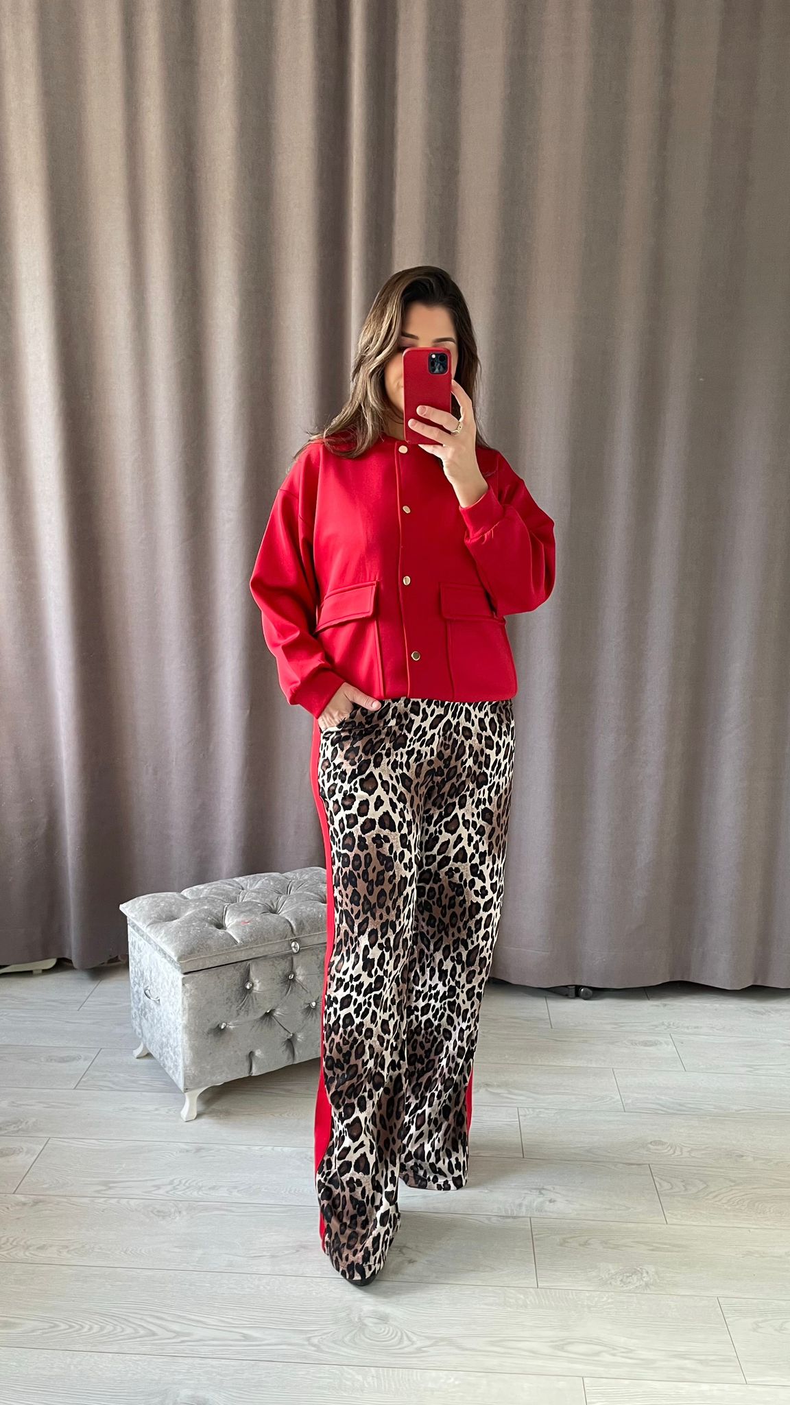 Premium Seri Leopar Desenli Takım 