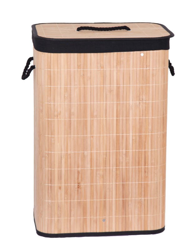 60 Litre Katlanabilir Bambu Siyah Çamaşır Kirli Sepeti 40X30X60CM Elbise, Giysi, Yatak Odası, Banyo, Bebek Odası Çok Amaçlı Düzenleyici Dolap Içi