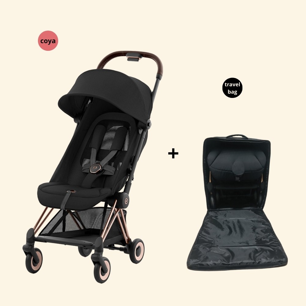 Cybex Coya Rose Gold-Kabin Boy Lüks Bebek Arabası (çanta dahil) Teslim süresi 2-4 hf. - sepia black