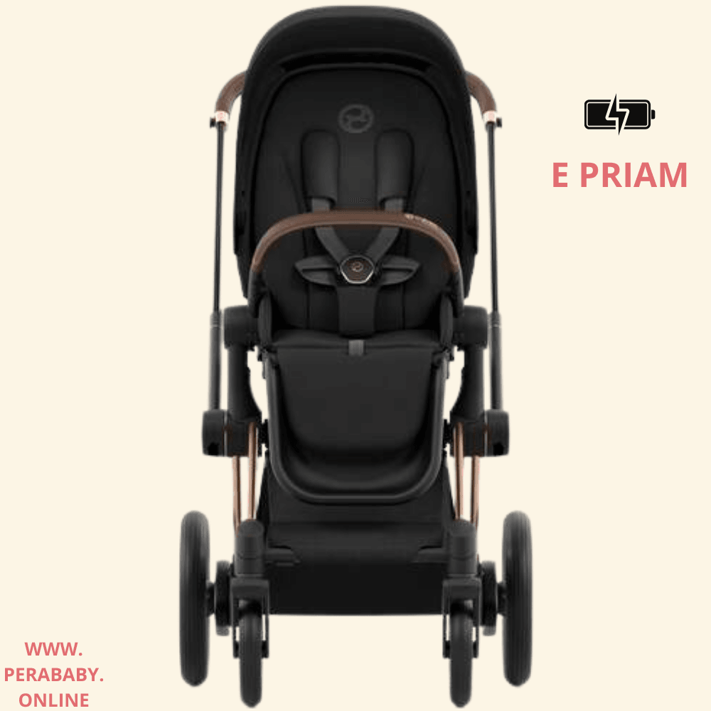 Cybex Platinium E-Priam Akıllı Bebek Arabası-Rose Gold-Elektrikli Bebek Arabası (gelişmiş alman teknolojisi) - sepia black