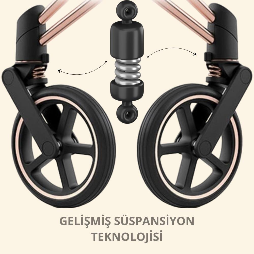 Cybex Priam Rose Gold Bebek Arabası (gelişmiş süspansiyon teknolojisi) Teslim süresi 2-4 hf.