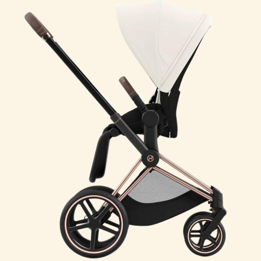 Cybex Platinium E-Priam Akıllı Bebek Arabası-Rose Gold-Elektrikli Bebek Arabası (gelişmiş alman teknolojisi) - off white