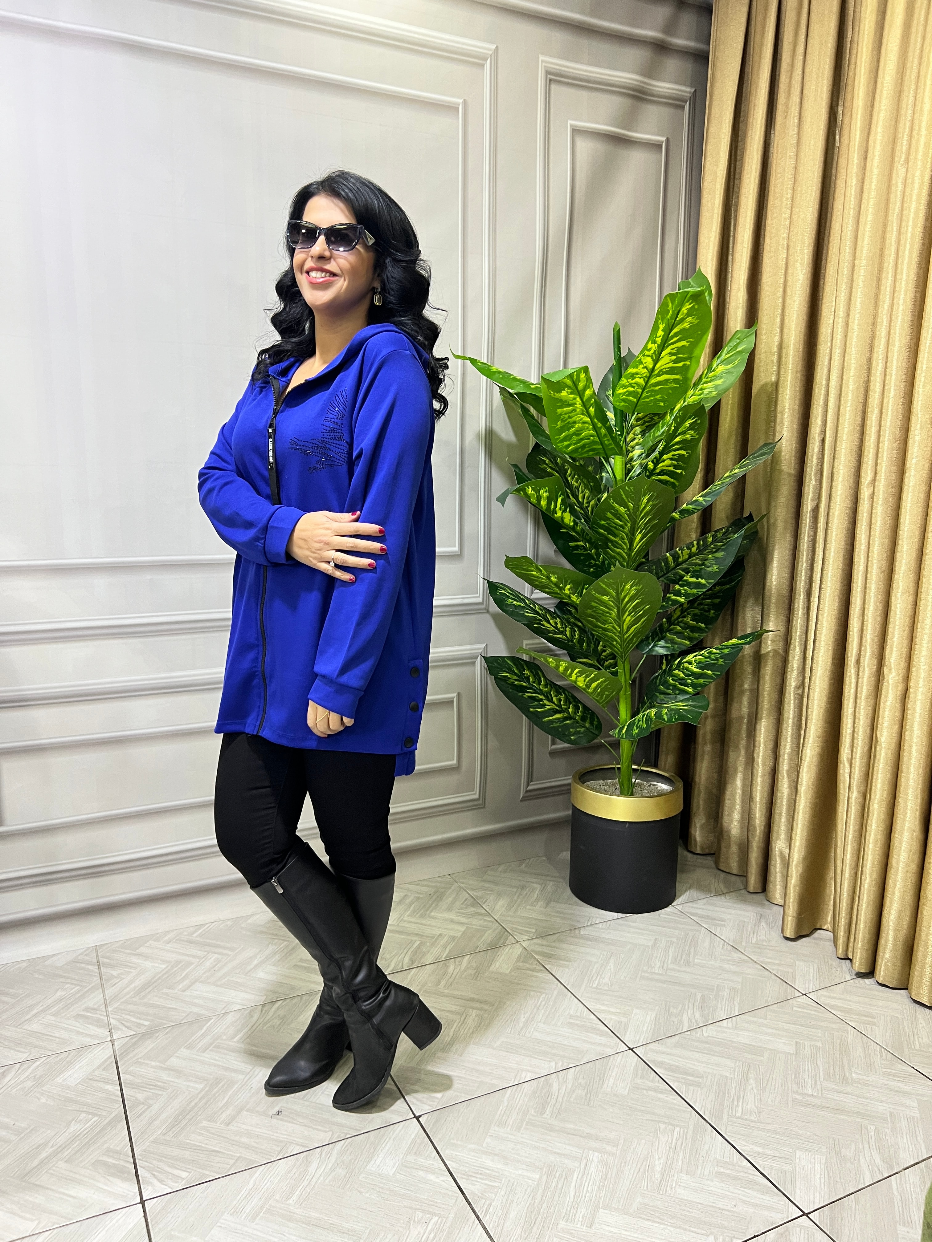 CITY COOL KAPÜŞONLU CEKET - SAKS MAVİ