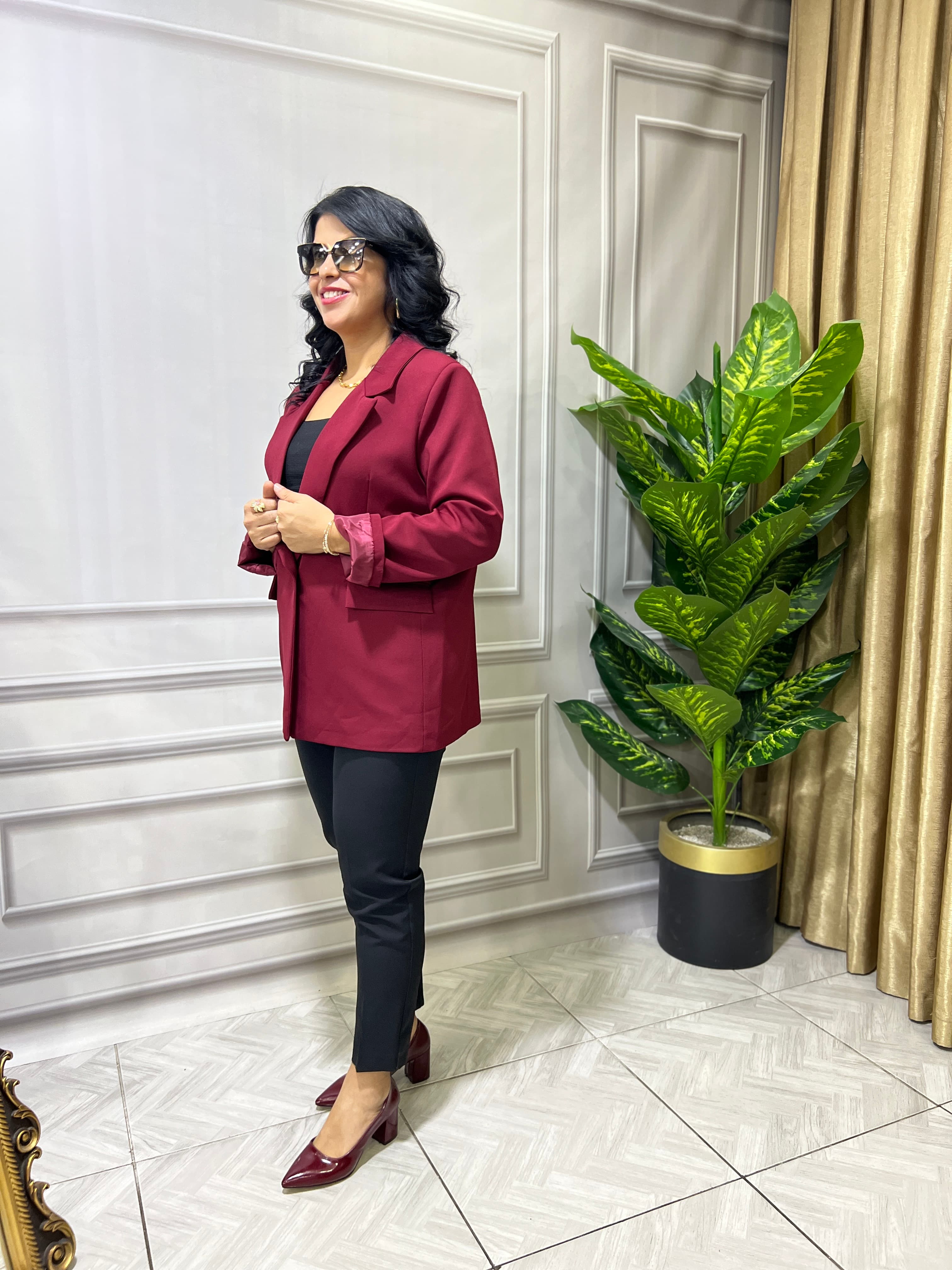 PRESTIGE BLAZER CEKET - BORDO
