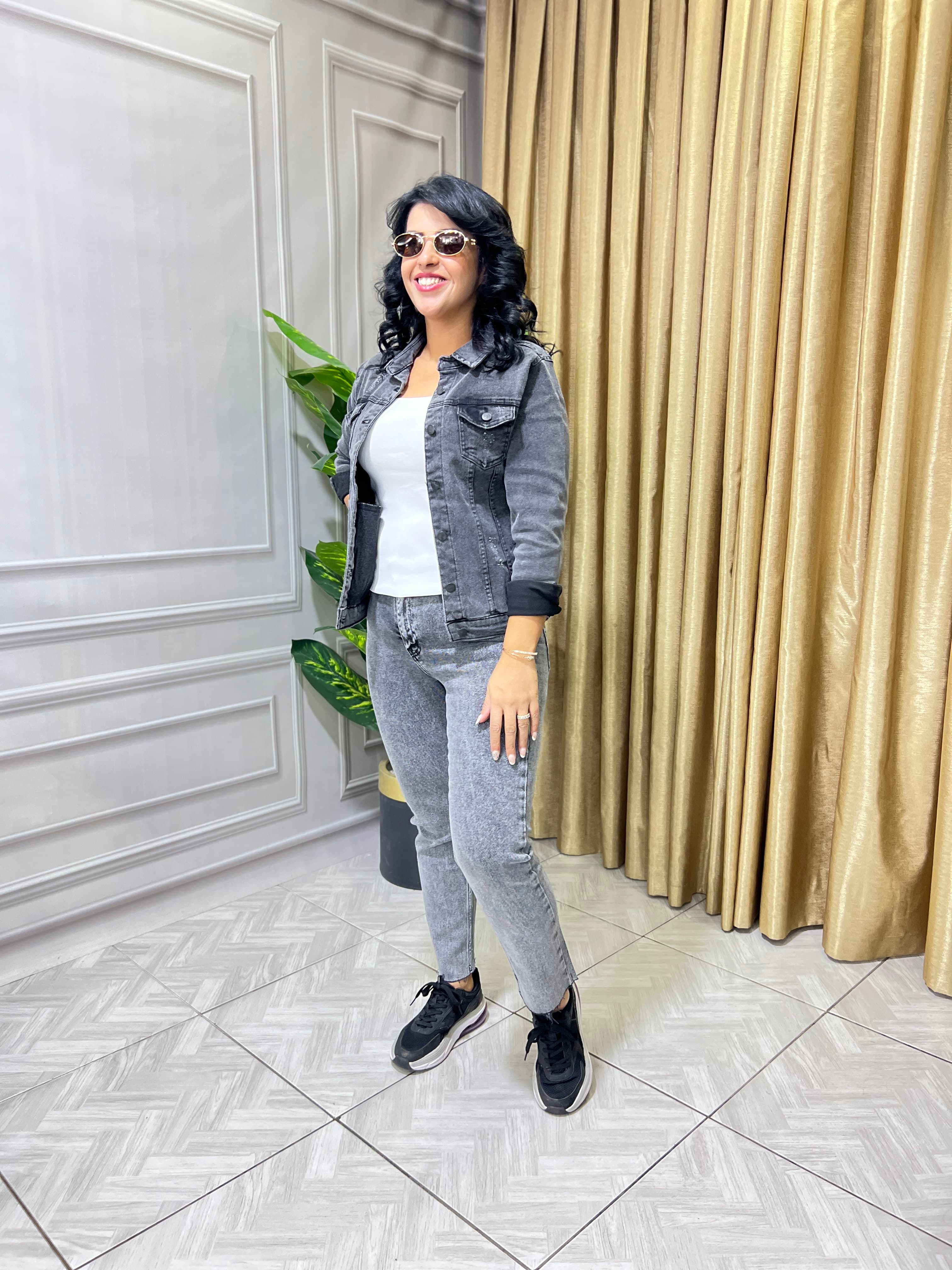COMFORT FIT DENIM KOT CEKET  - FÜME