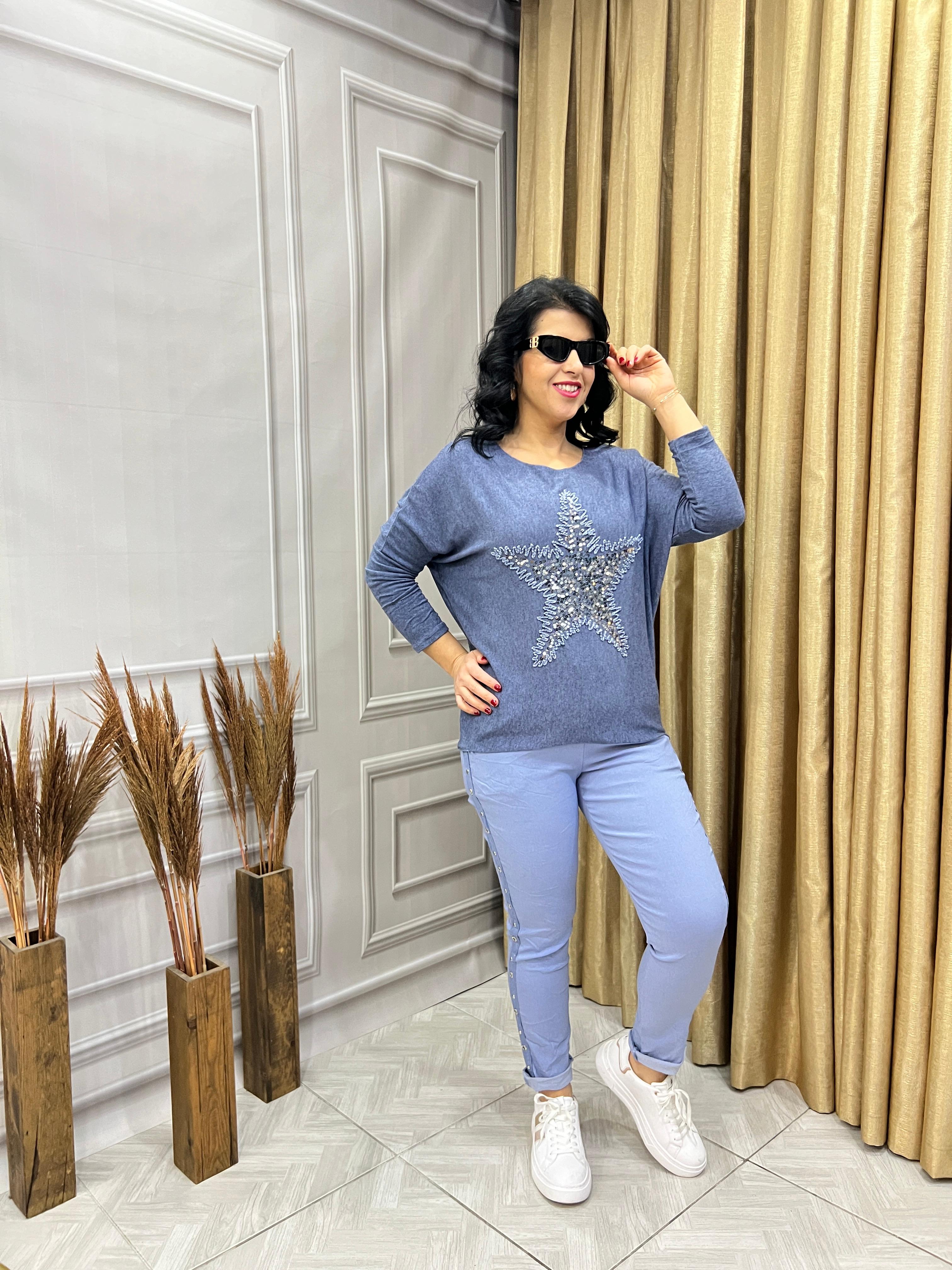 B.YILDIZ NAKIŞ & PULPAYET DOKUMA LUX KALİTE İTALYAN BLUZ 