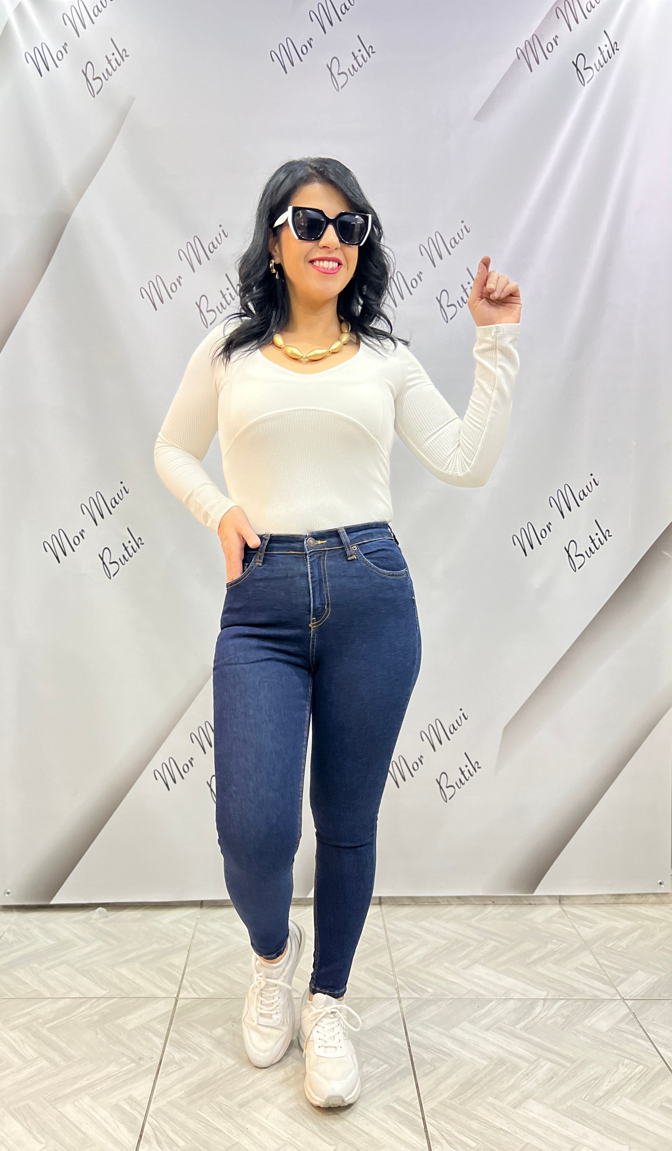 LACİVERT RENK LUX KALİTE DAR PAÇA JEAN