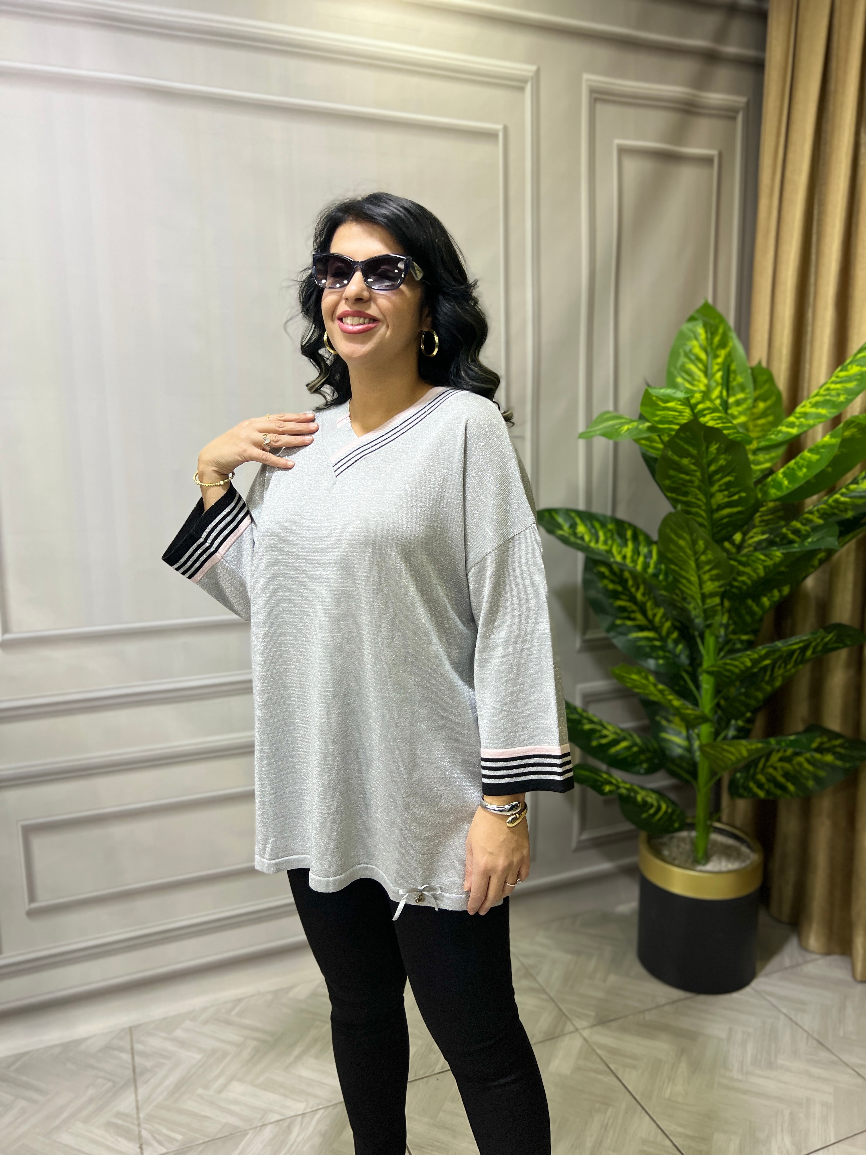 NADIA ELİT TRİKO BLUZ - GRİ