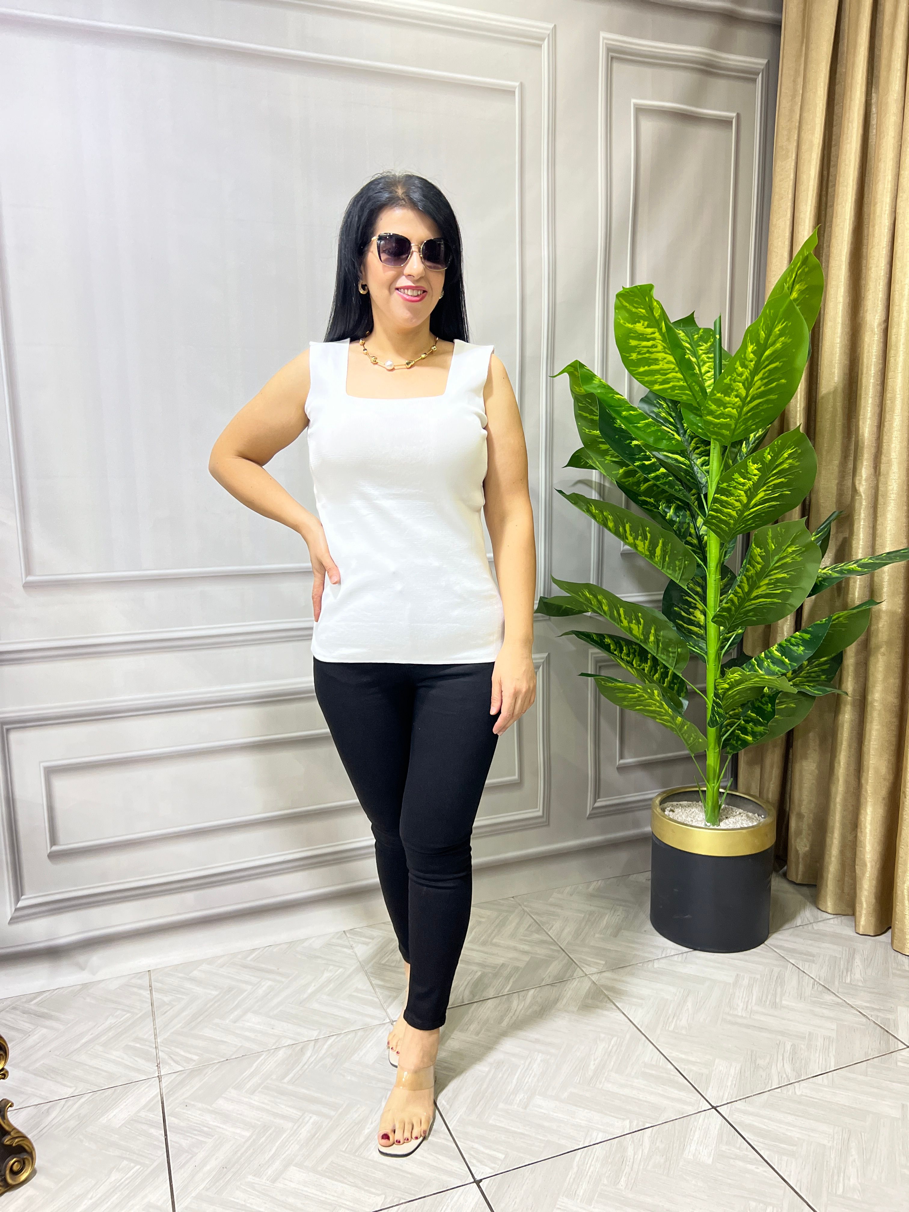 FLEXI İTHAL İPLİK DOKUMA ATLET - BEYAZ
