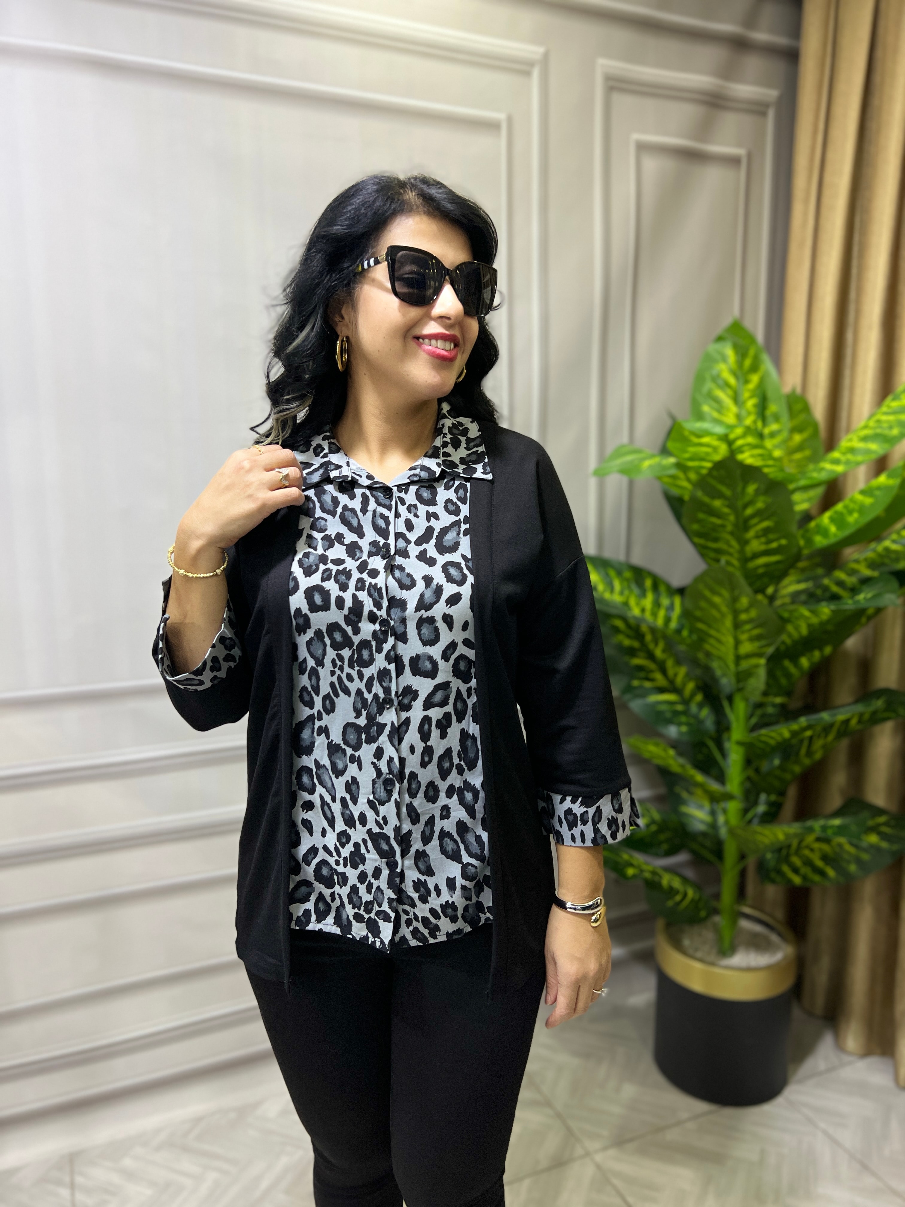 STYLE MIX PARÇALI GÖMLEK - SİYAH