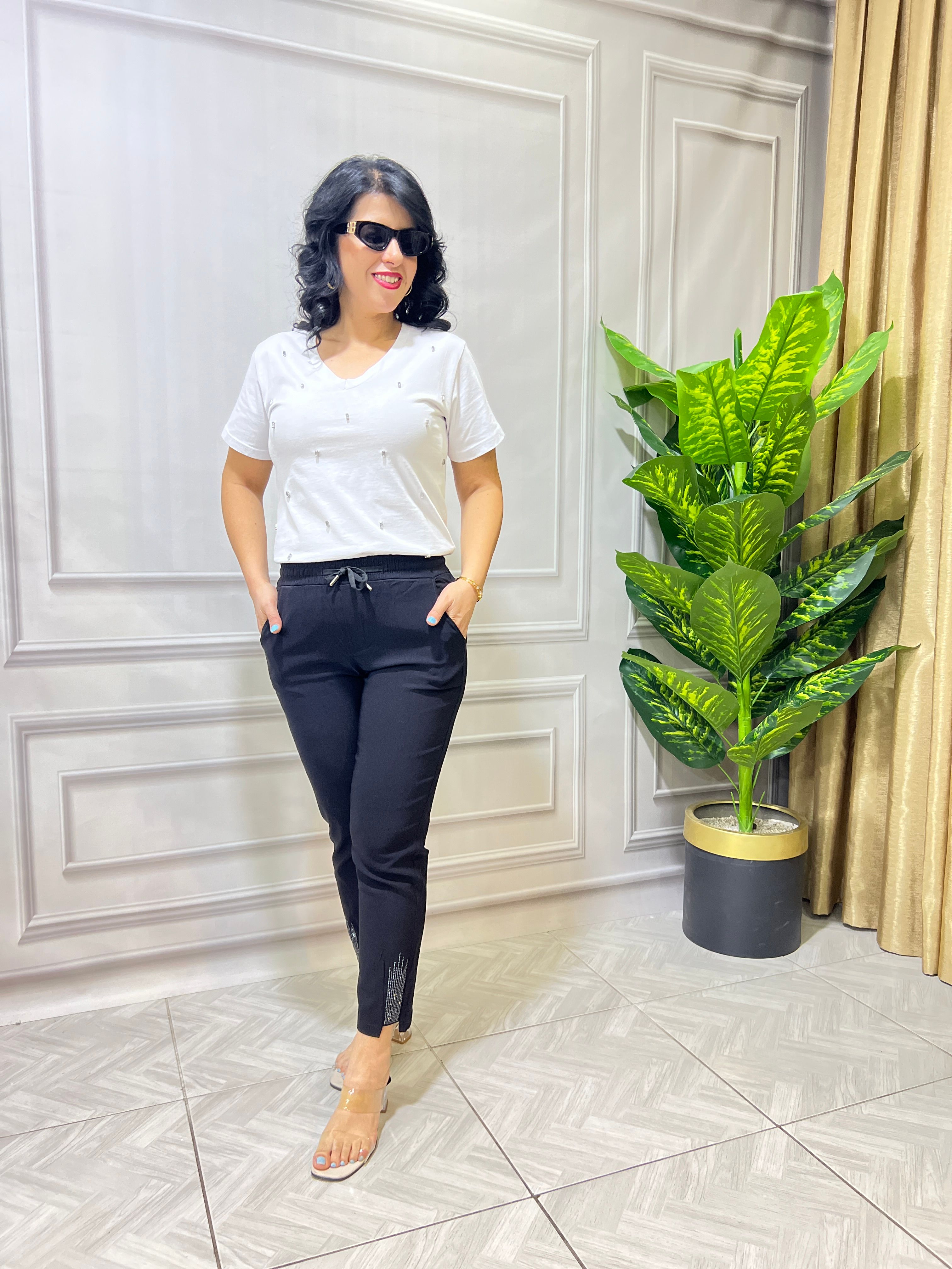 ELEGANCE TOUCH KETEN PANTOLON