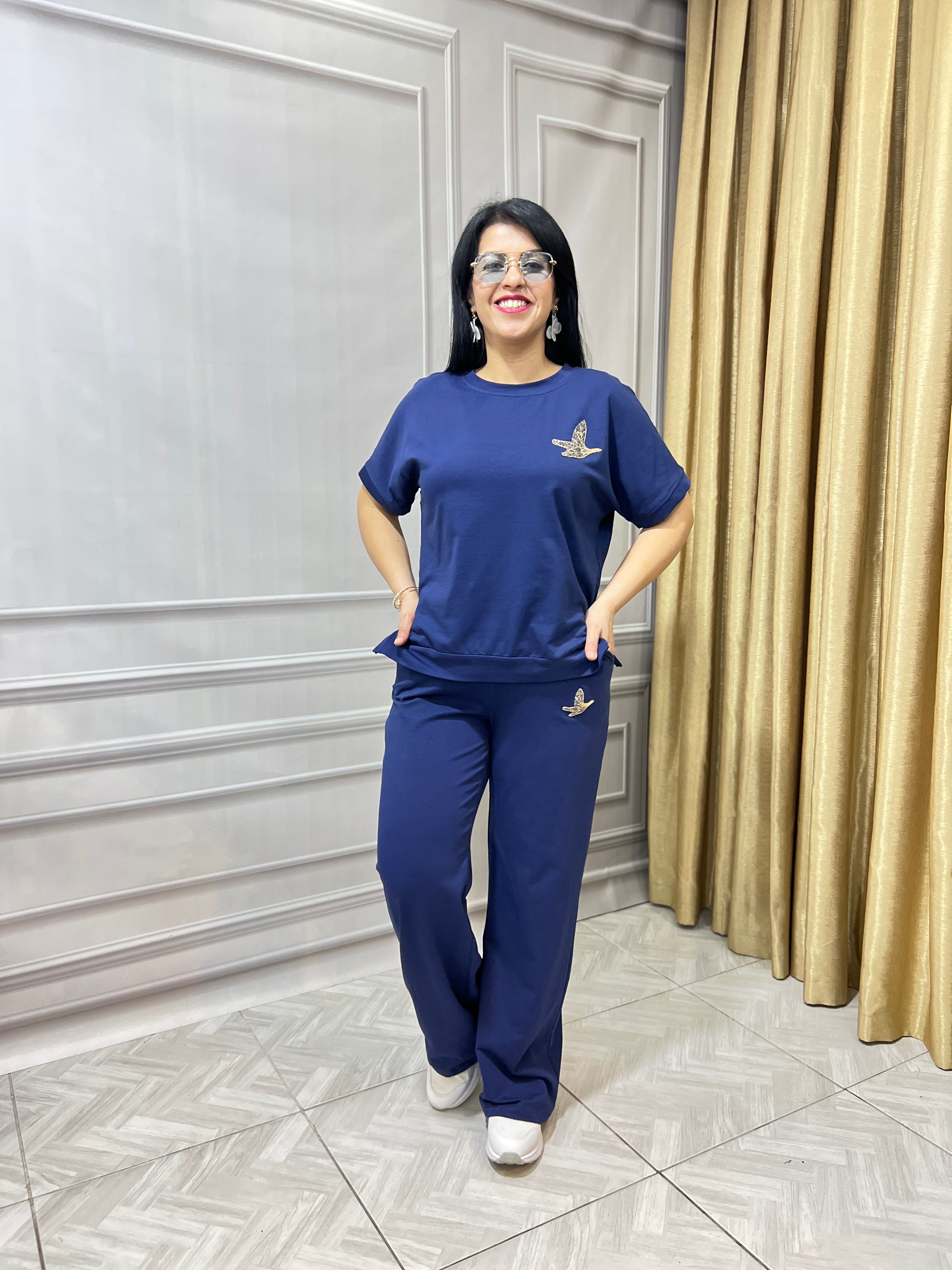 TAŞ İŞLEMELİ MODAL KUMAŞ LUX KALİTE İKİLİ TAKIM