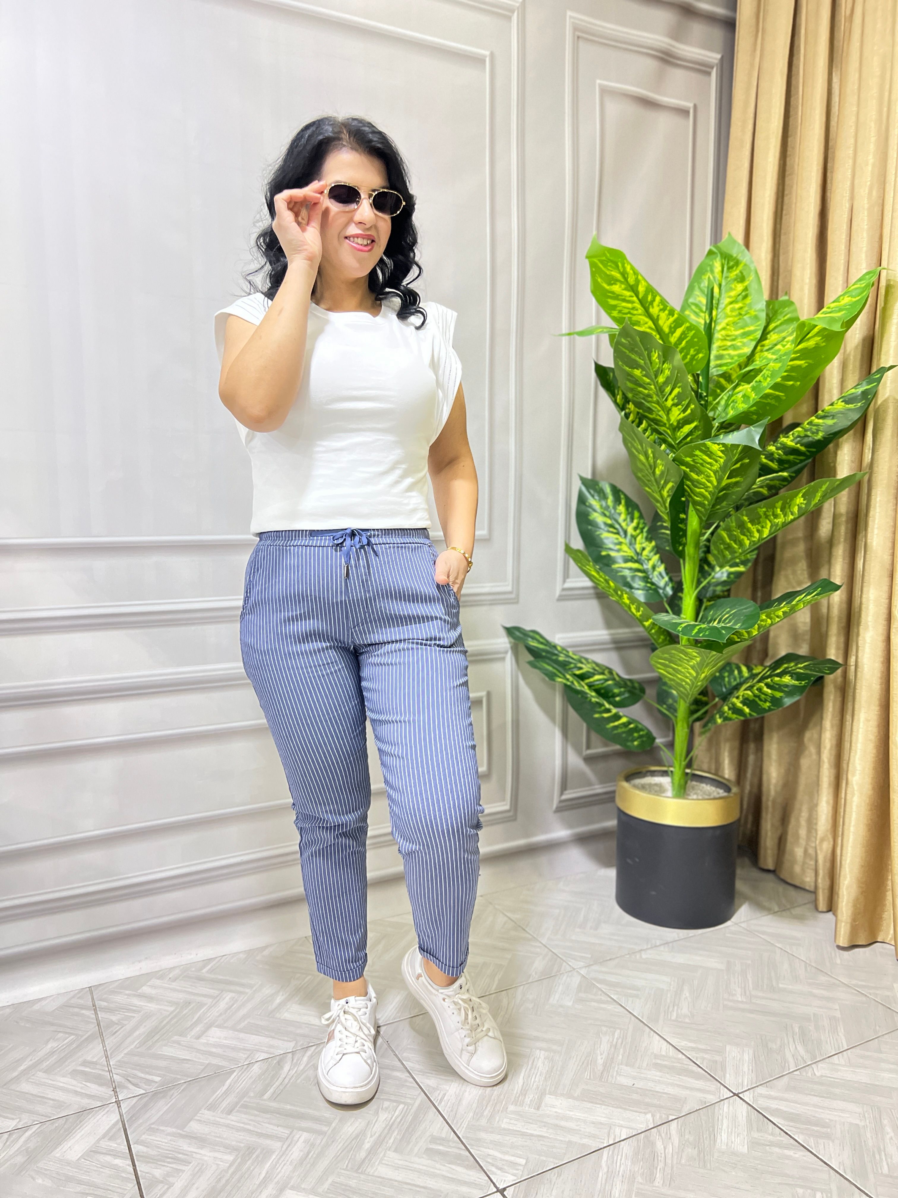 RETRO COOL LİKRALI KETEN PANTOLON