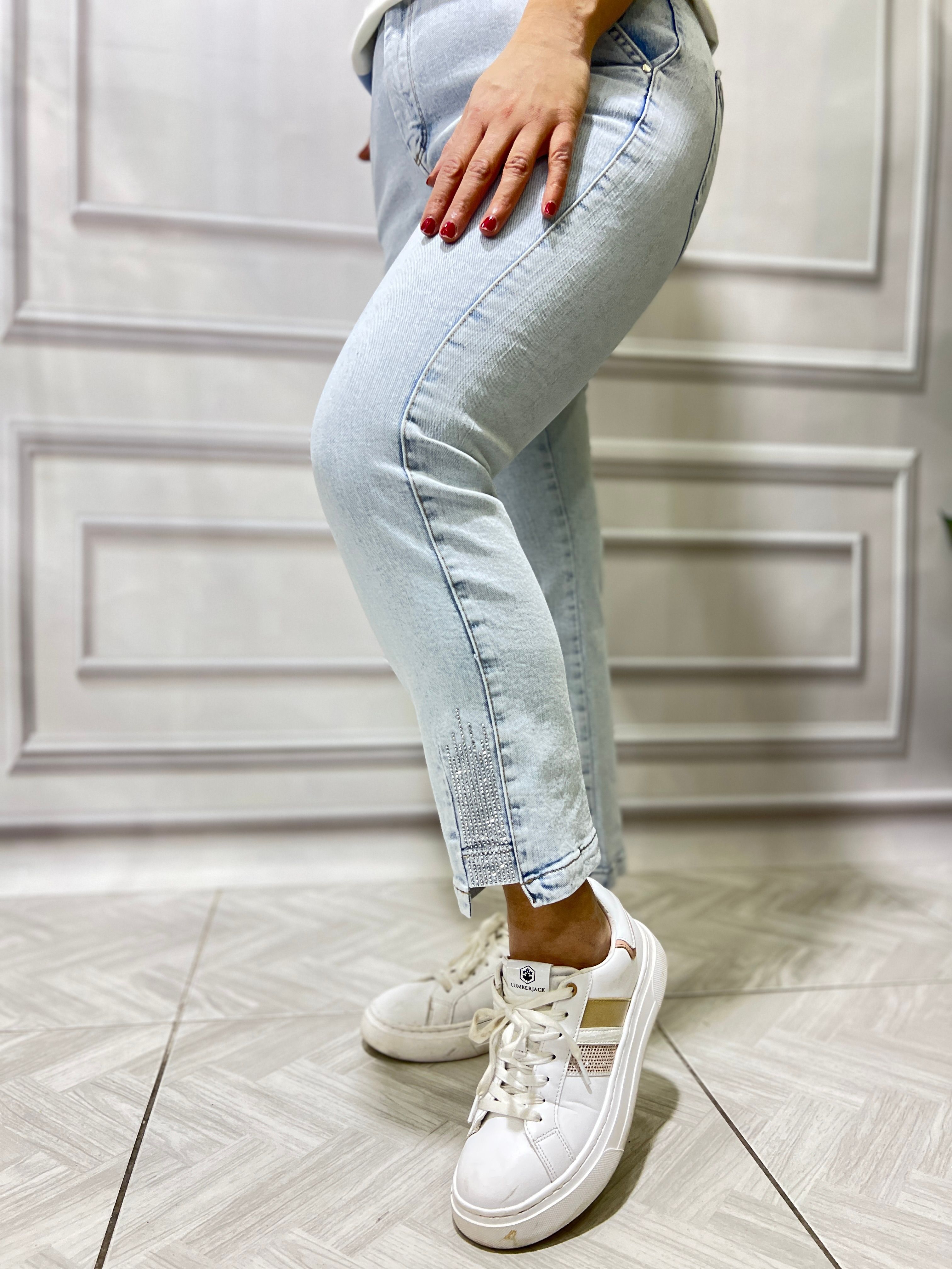 PAÇA TAŞ DETAYLI BÜYÜK BEDEN LUX KALİTE MOM FIT JEAN