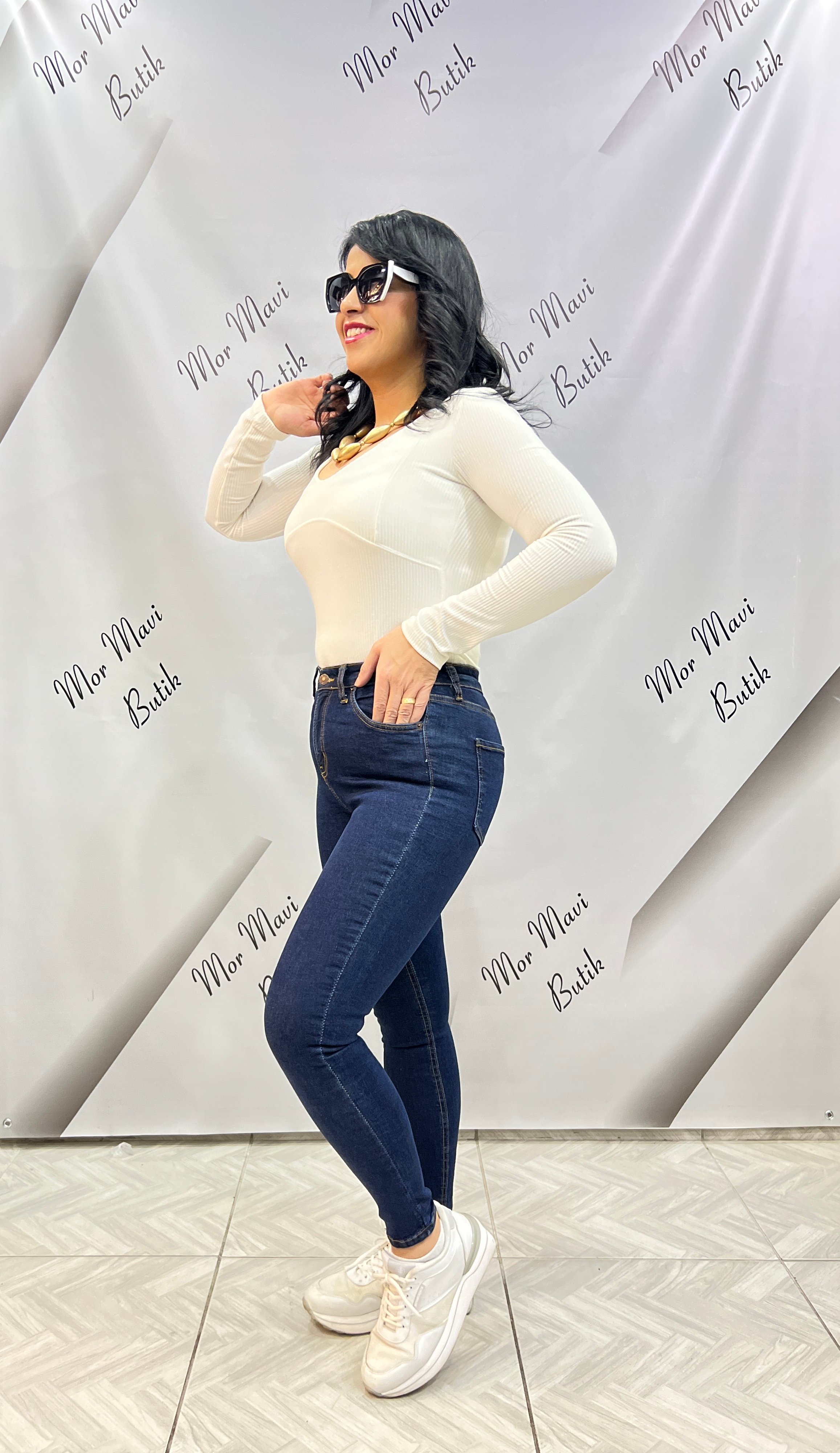 LACİVERT RENK LUX KALİTE DAR PAÇA JEAN