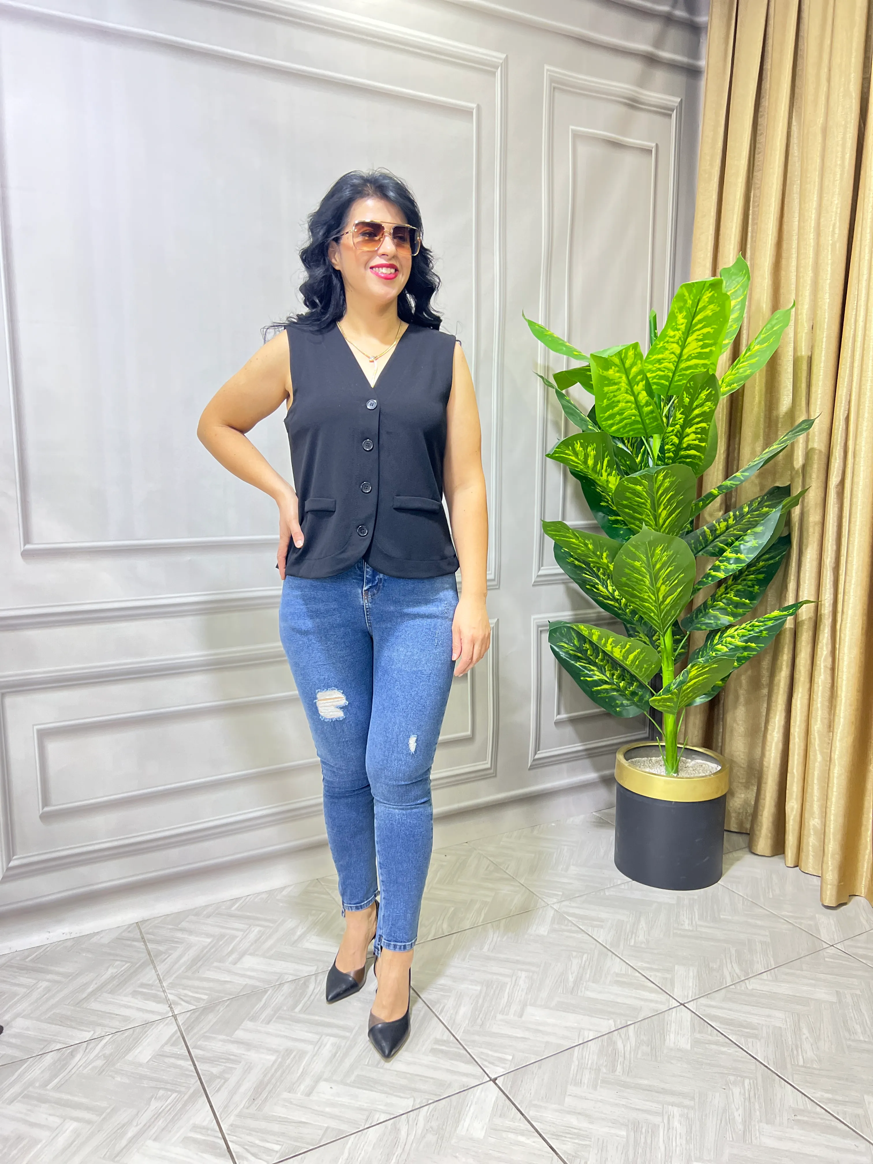 CITY CHIC YELEK - SİYAH