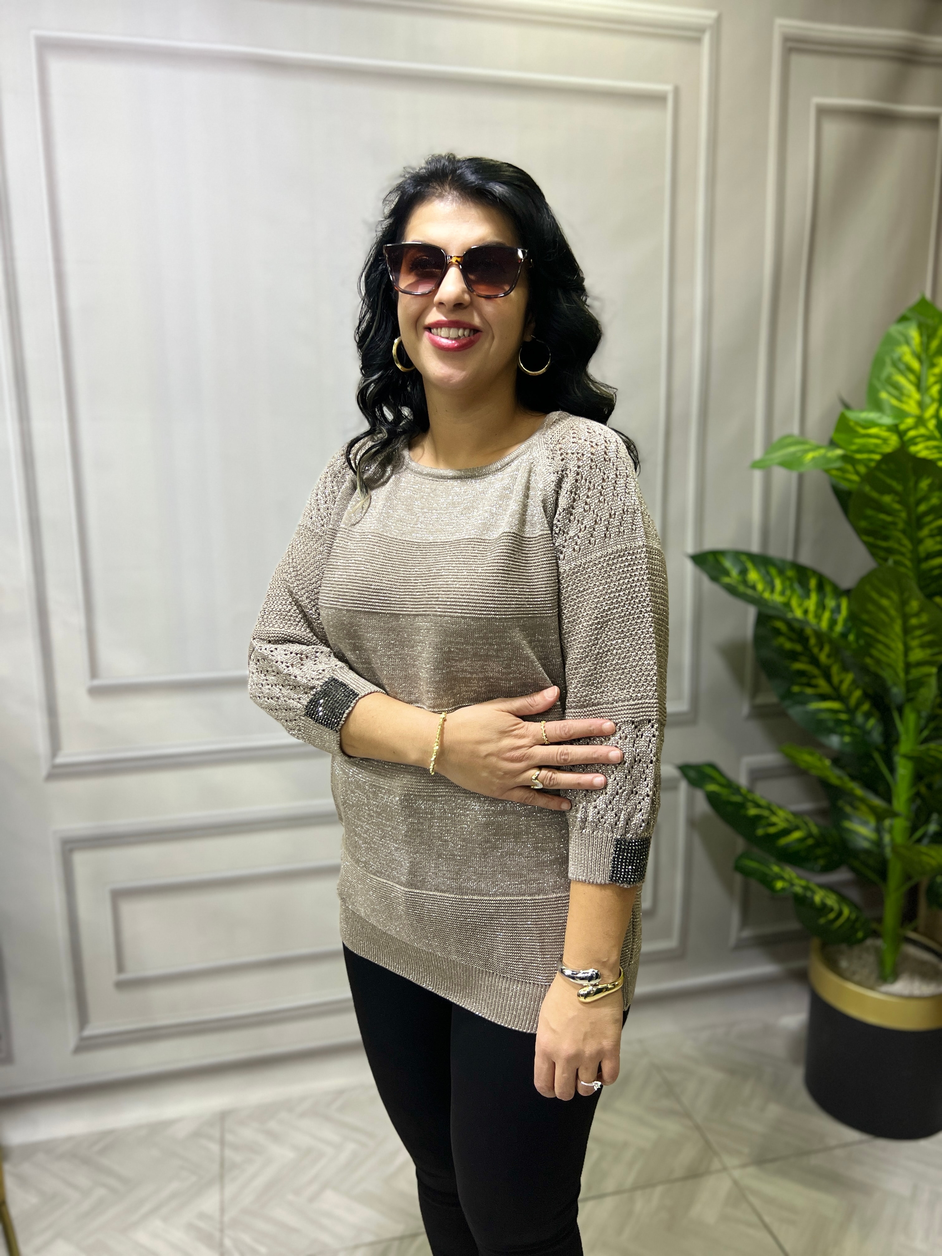 LUNA TRİKO BLUZ - VİZON