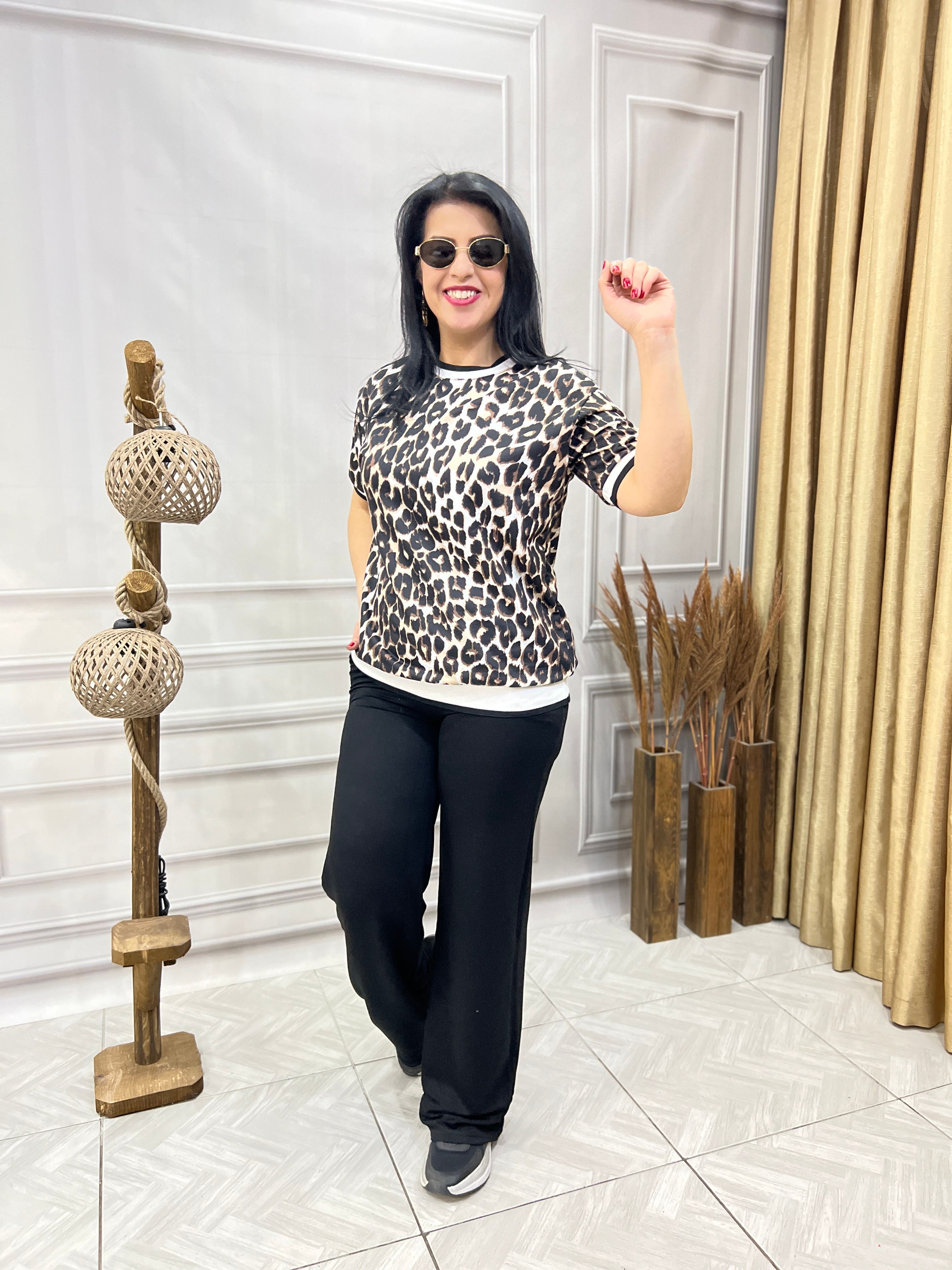 LEOPAR DESENLİ LUX KALİTE İKİLİ TAKIM