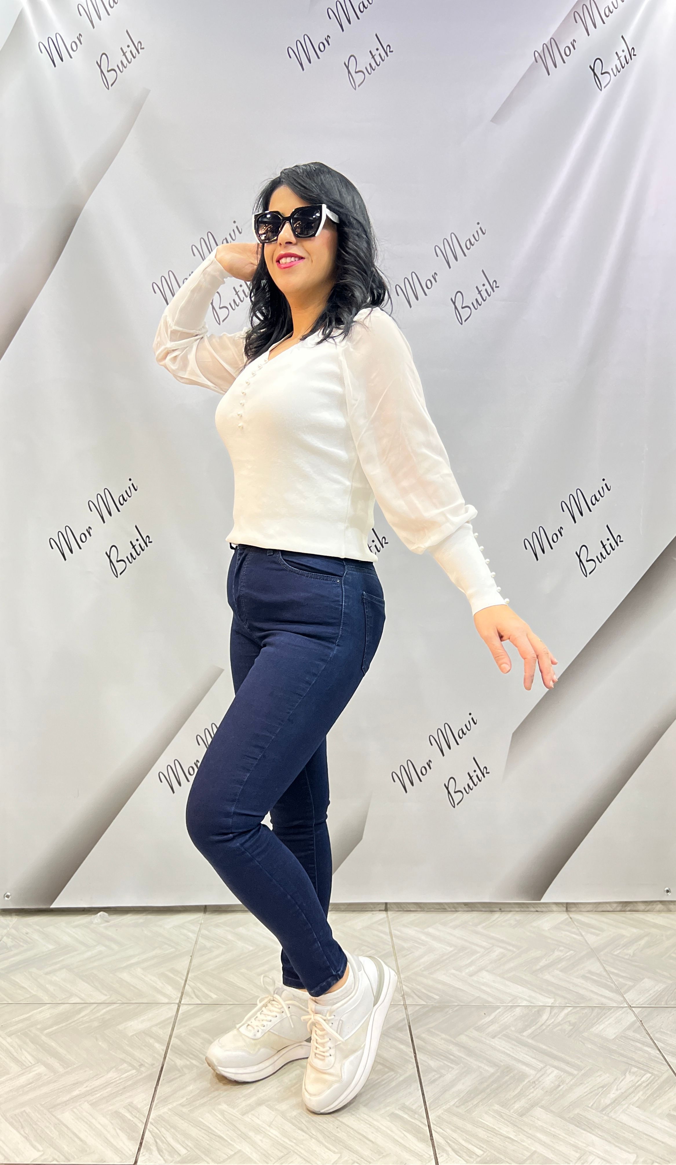 KOYU LACİVERT (BLUE BLACK) RENK LUX KALİTE DAR PAÇA JEAN