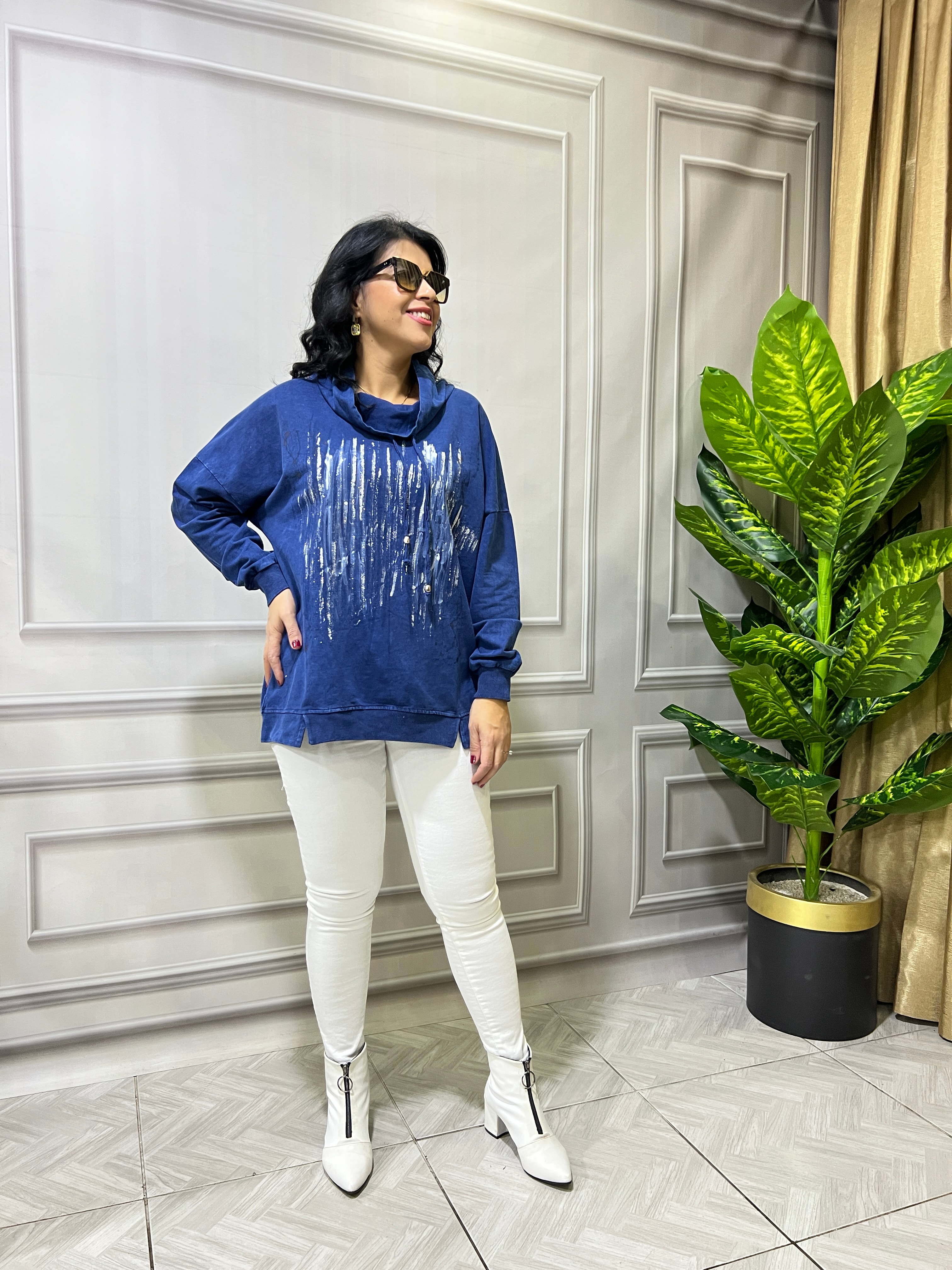 COMFY GLAM SWEATSHIRT - MAVİ