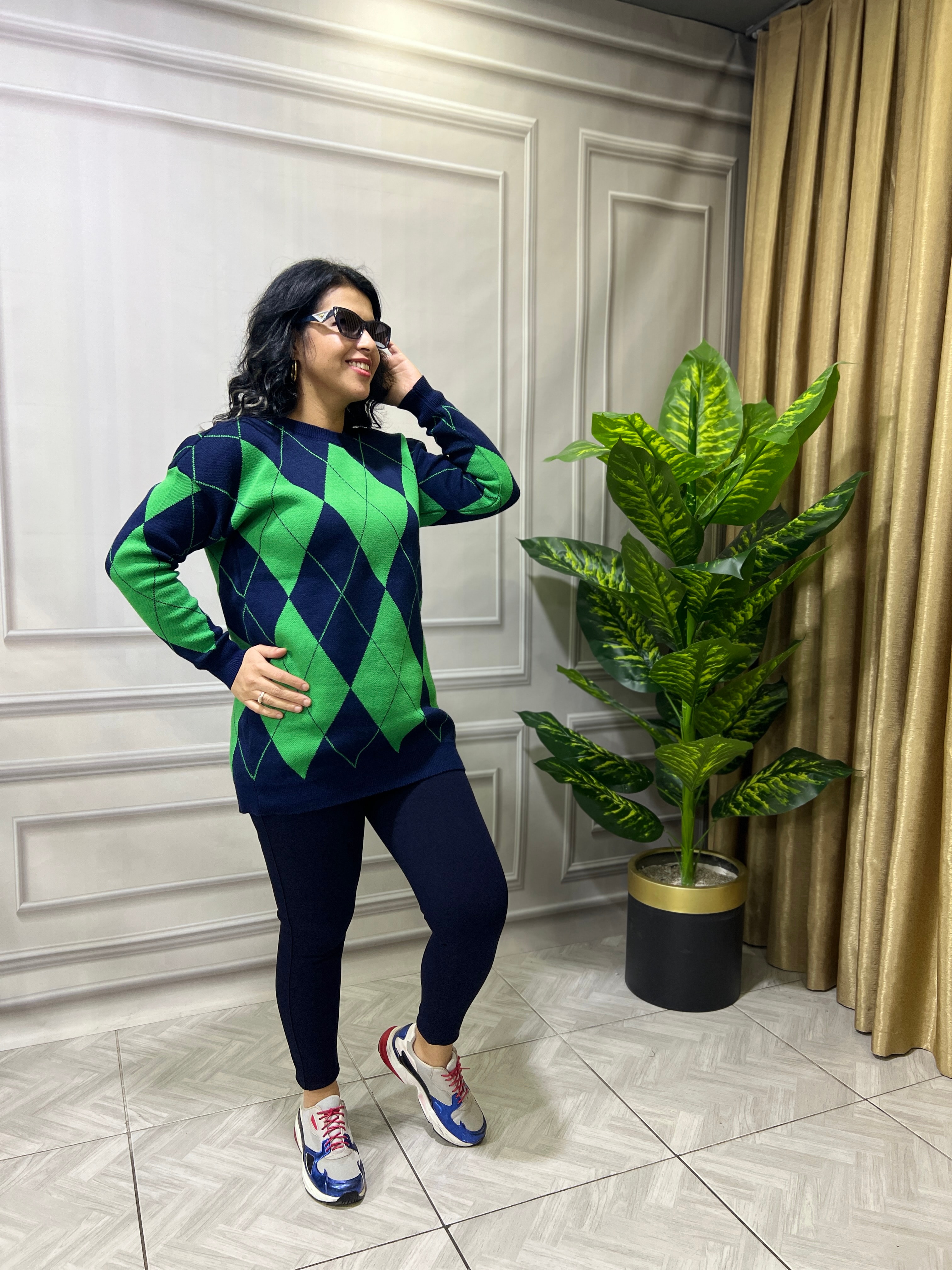 ELEGANT DIAMOND TRİKO - LACİVERT YEŞİL