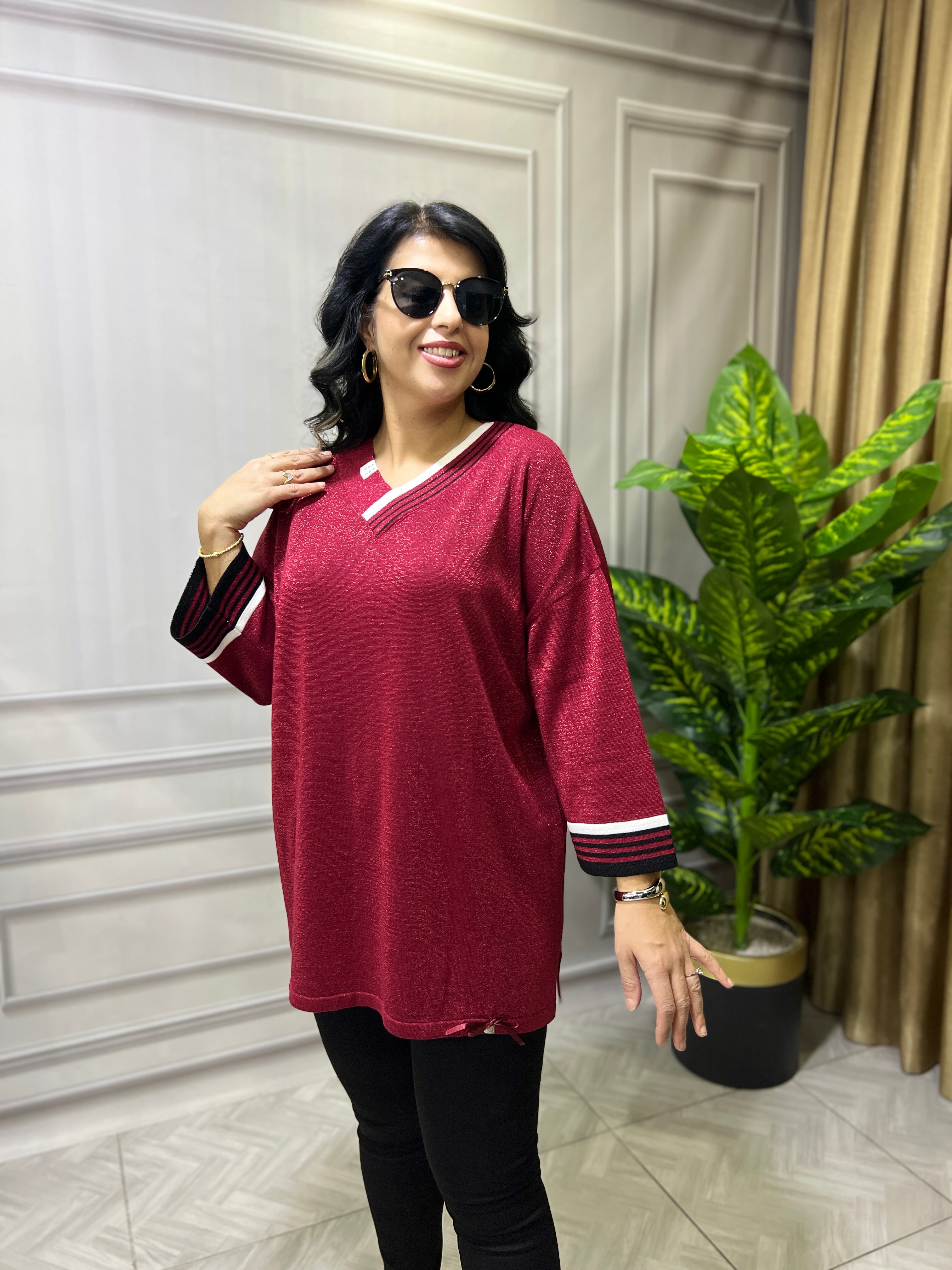 NADIA ELİT TRİKO BLUZ - BORDO