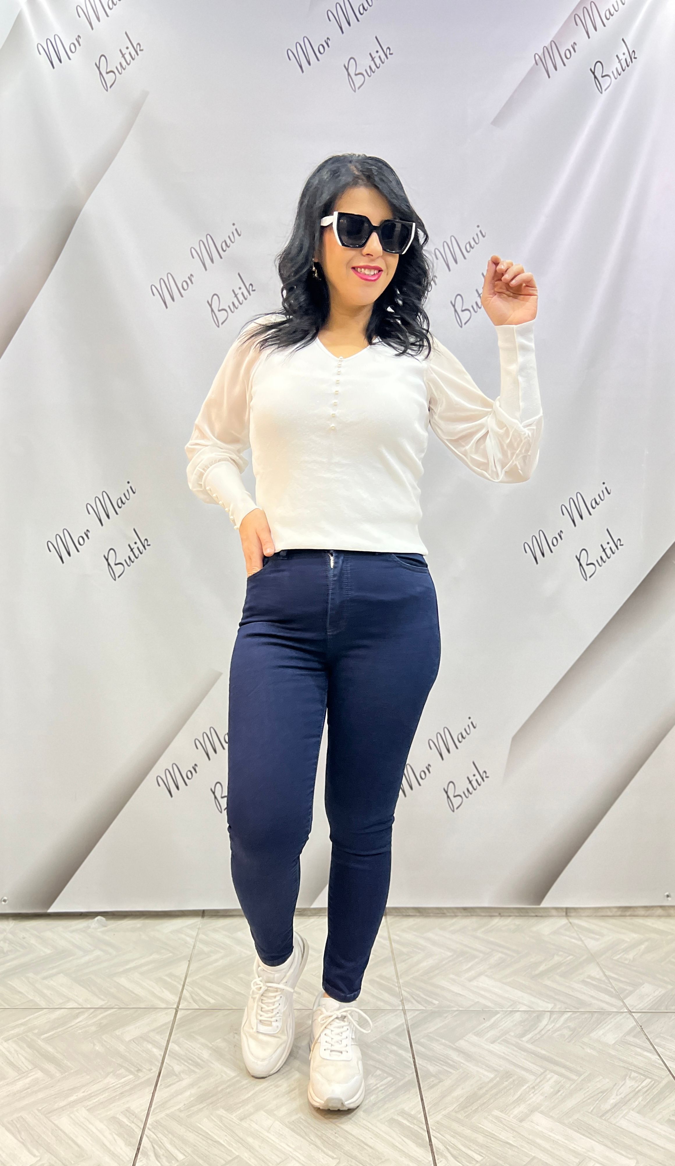 KOYU LACİVERT (BLUE BLACK) RENK LUX KALİTE DAR PAÇA JEAN