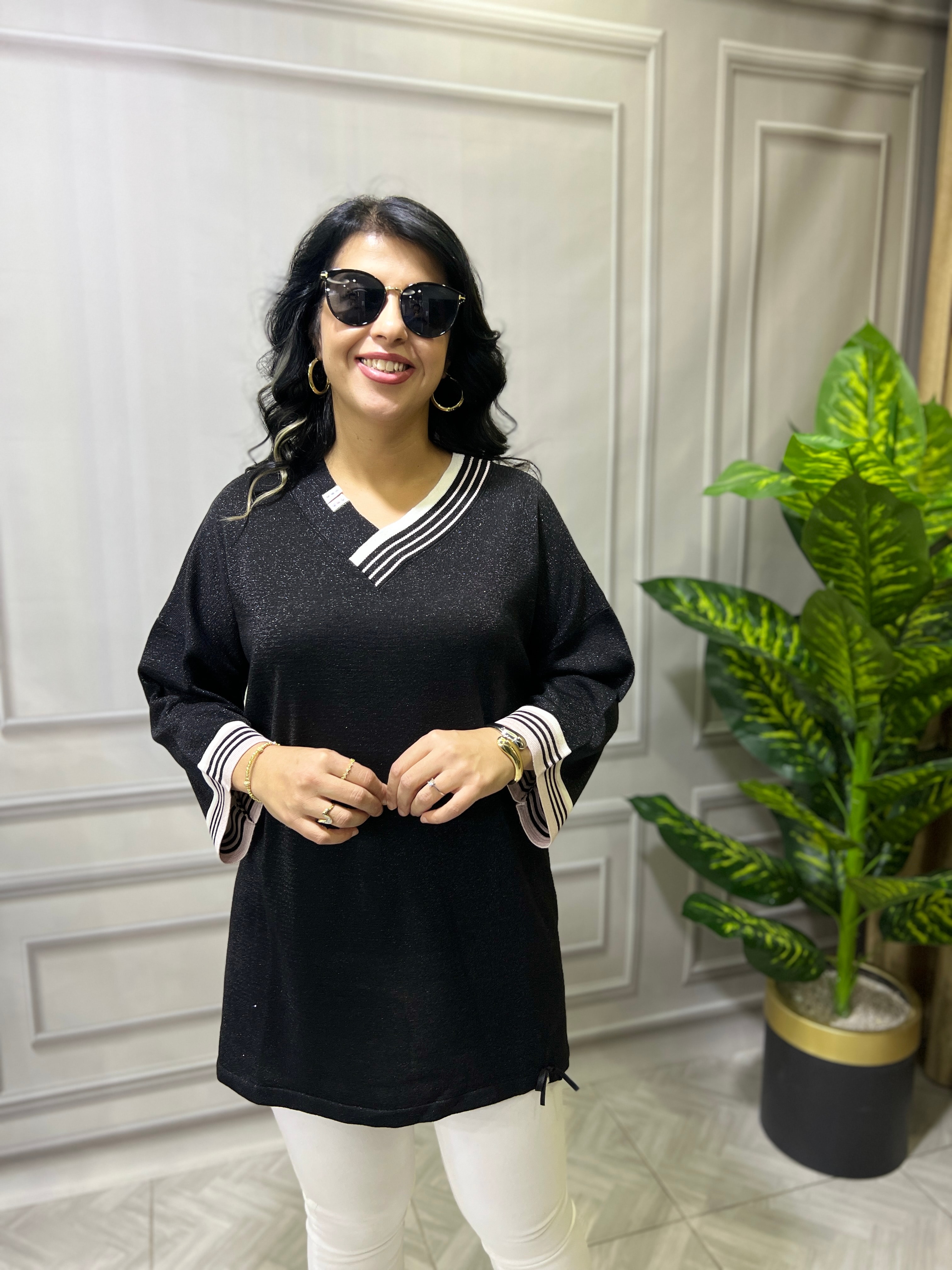 NADIA ELİT TRİKO BLUZ - SİYAH