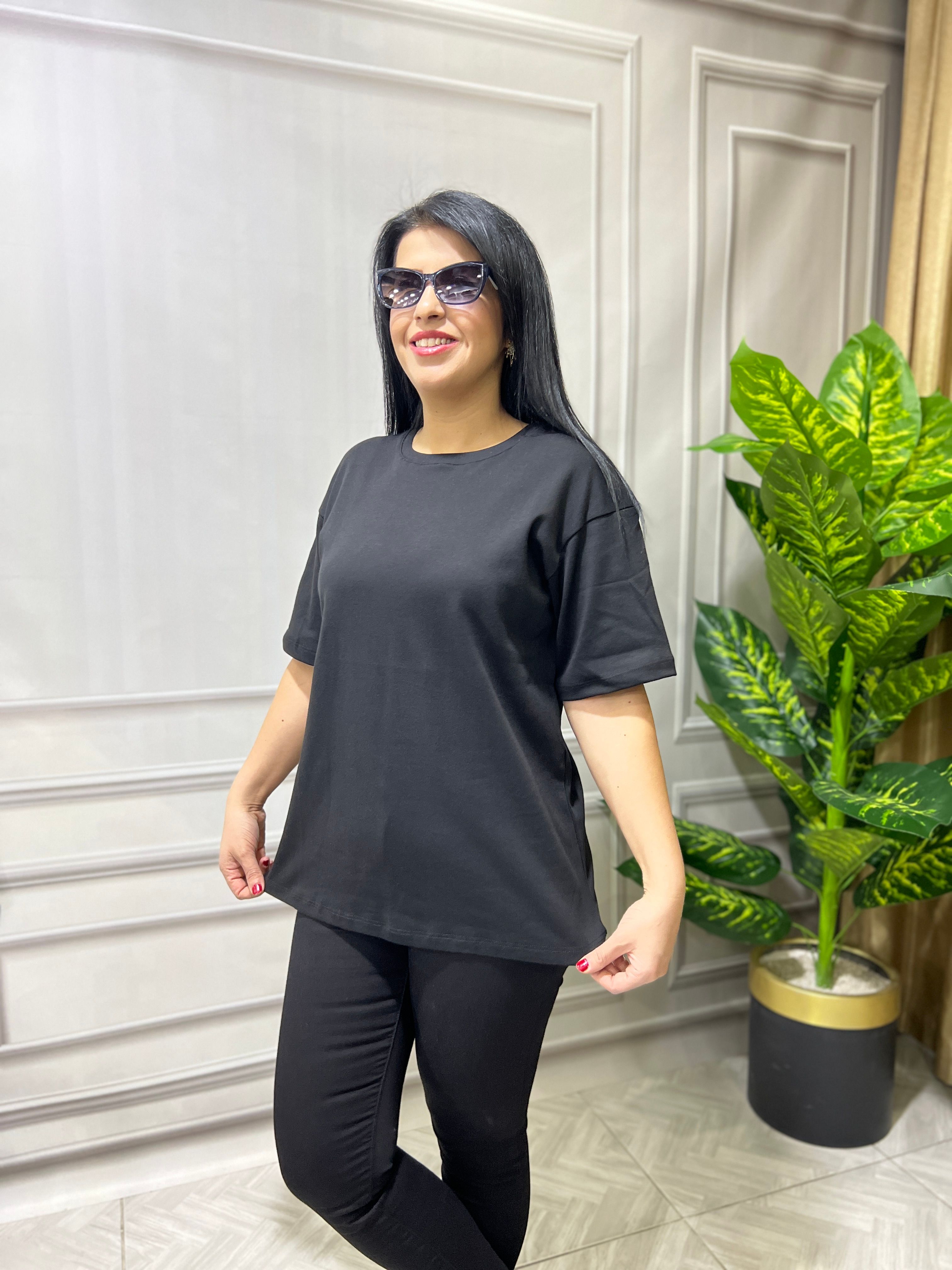 MASSI BÜYÜK BEDEN TSHIRT - SİYAH
