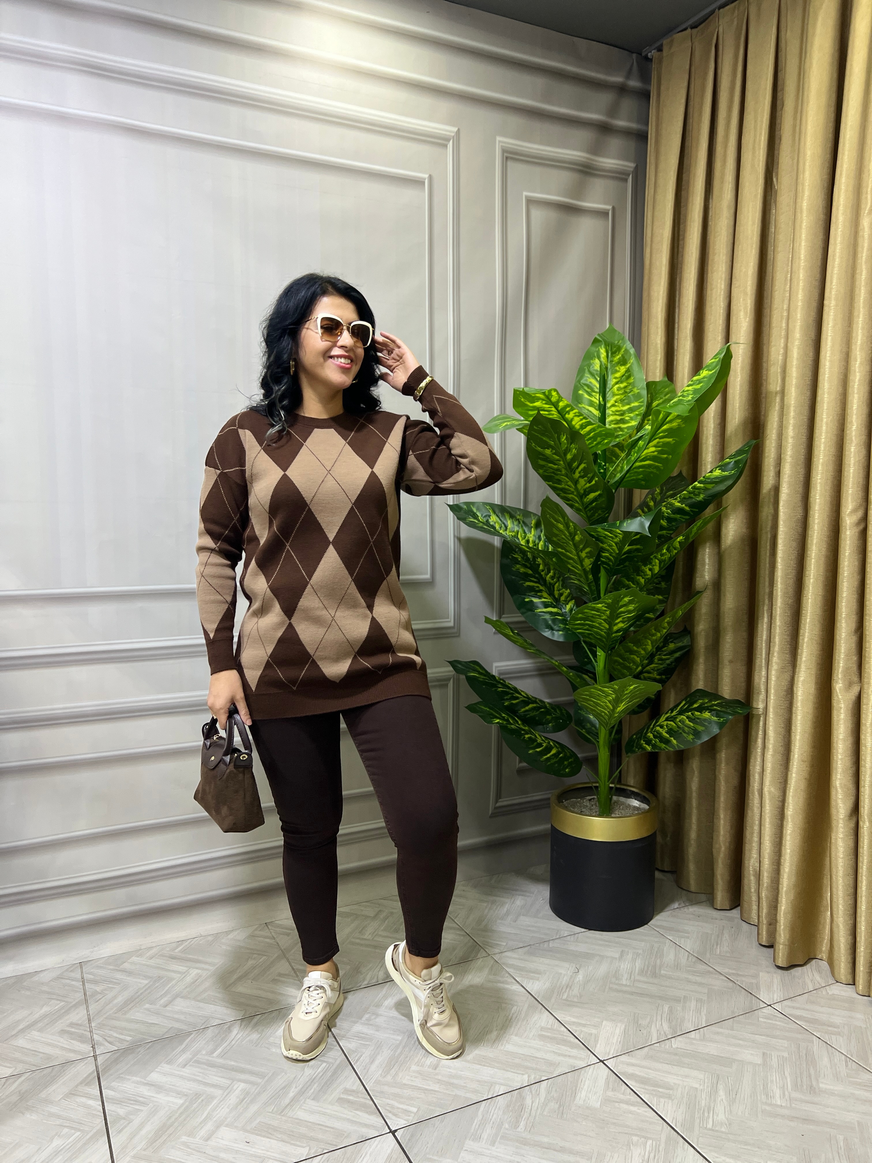 ELEGANT DIAMOND TRİKO - KAHVE KREM