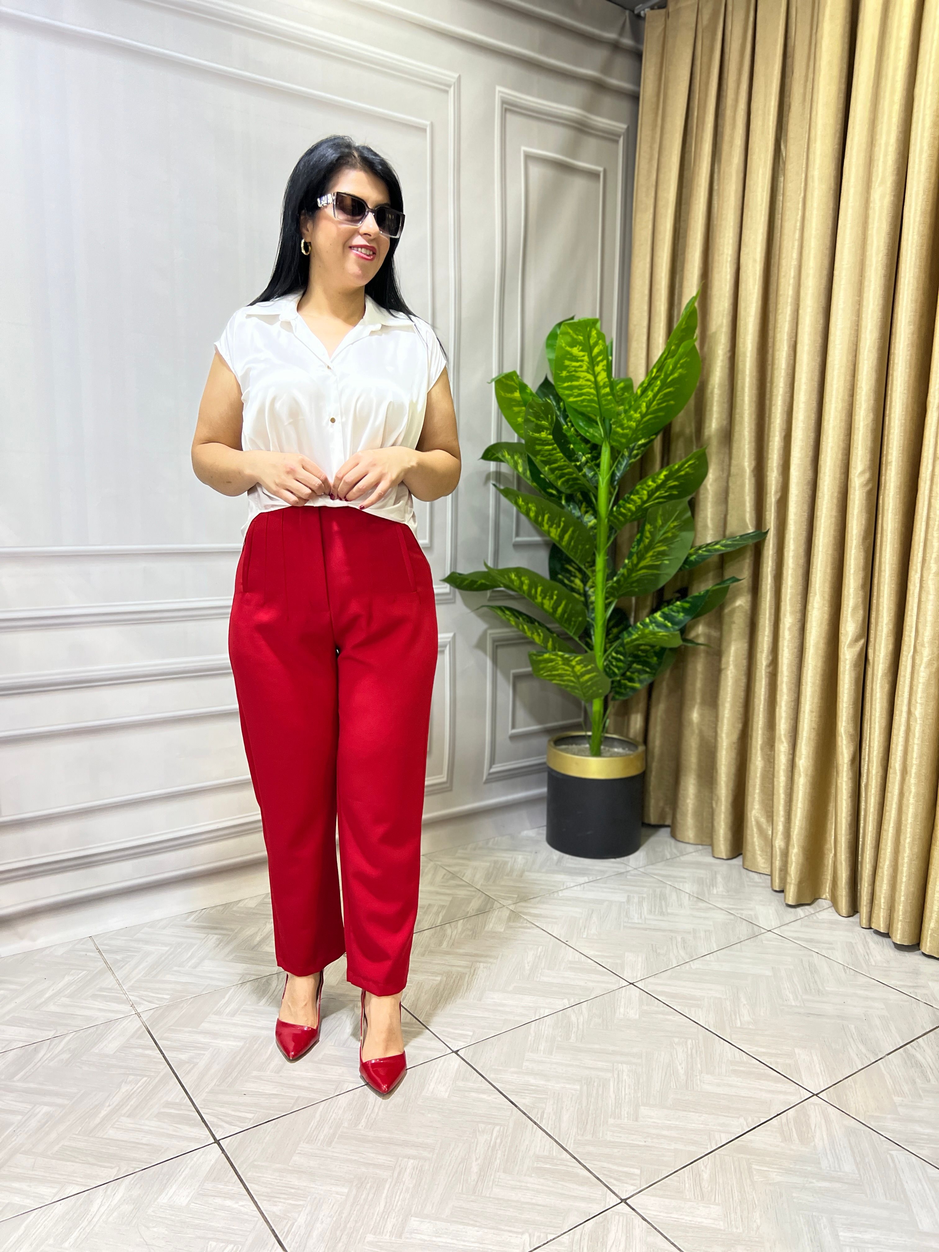 LINEA KALEM MODEL KUMAŞ PANTOLON - KIRMIZI