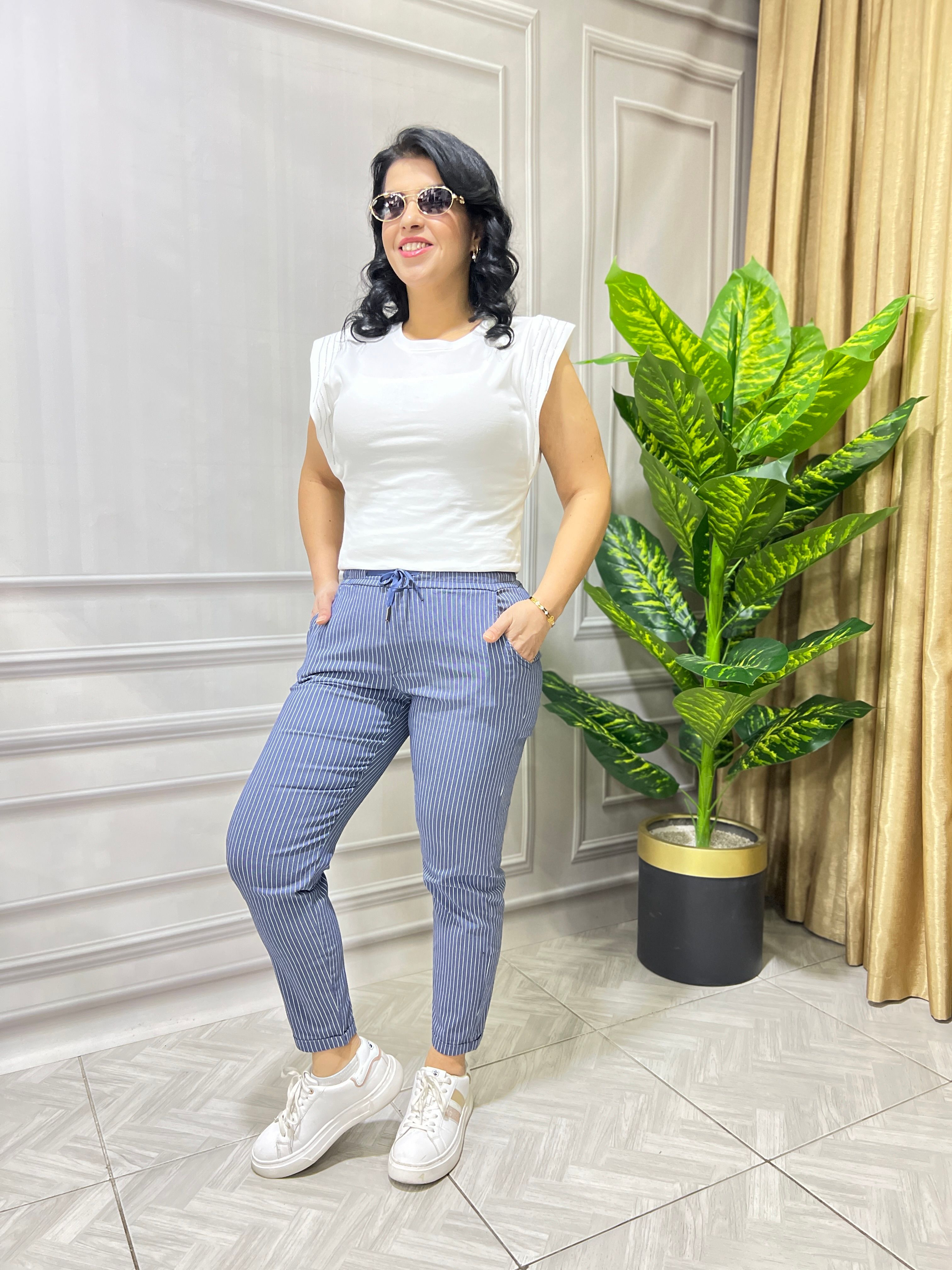 RETRO COOL LİKRALI KETEN PANTOLON