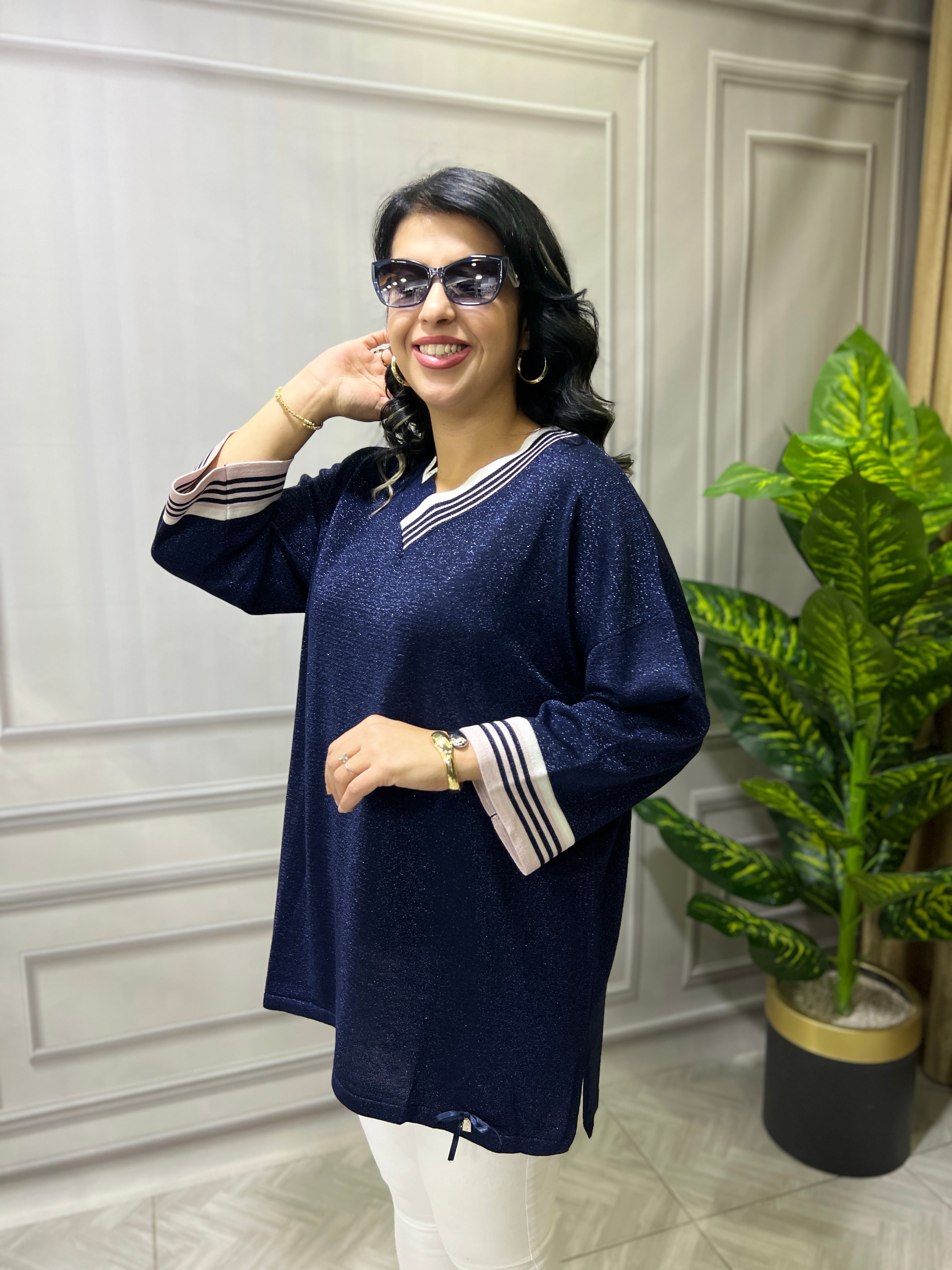 NADIA ELİT TRİKO BLUZ - LACİVERT