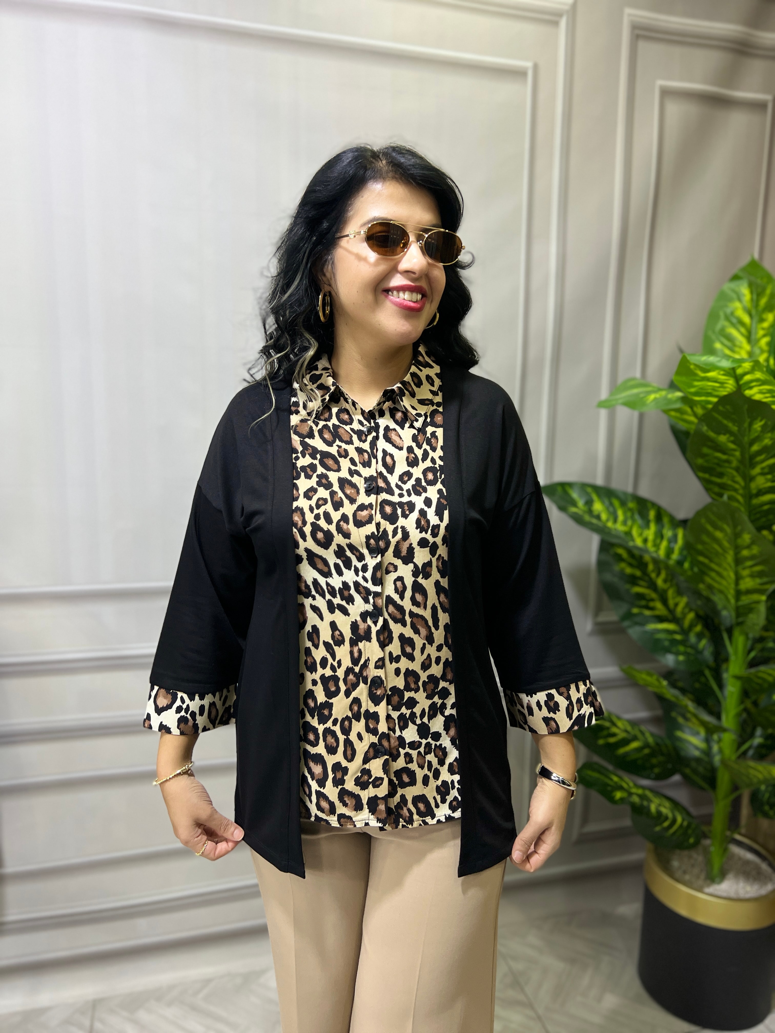 STYLE MIX PARÇALI GÖMLEK - KAHVERENGİ