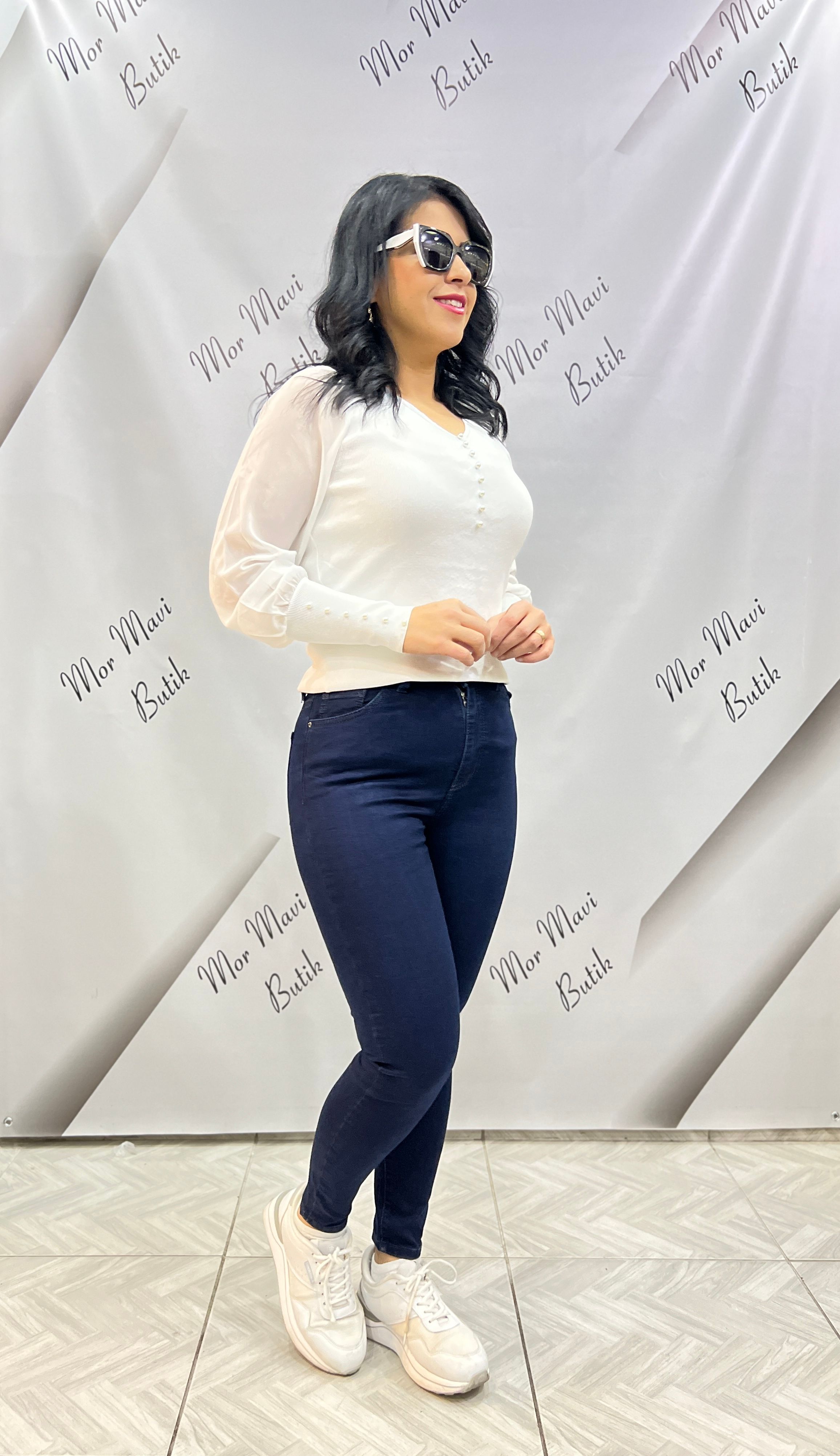 KOYU LACİVERT (BLUE BLACK) RENK LUX KALİTE DAR PAÇA JEAN